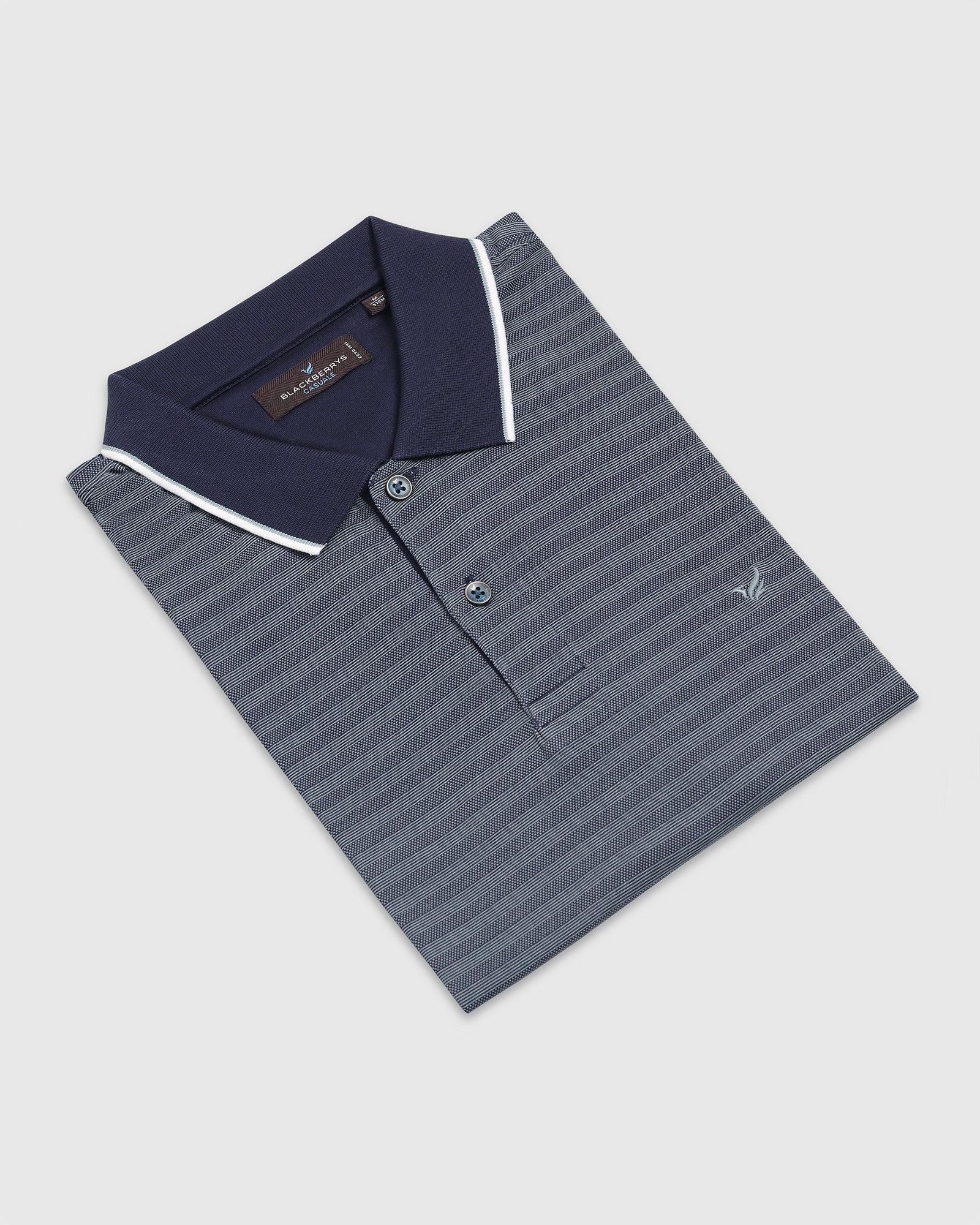 Polo Navy Structure T-Shirt - Kiyo - Image 5