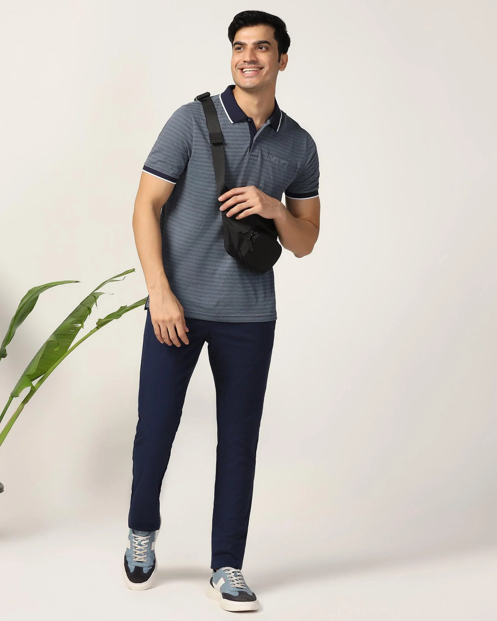Polo Navy Structure T-Shirt - Kiyo - Image 7