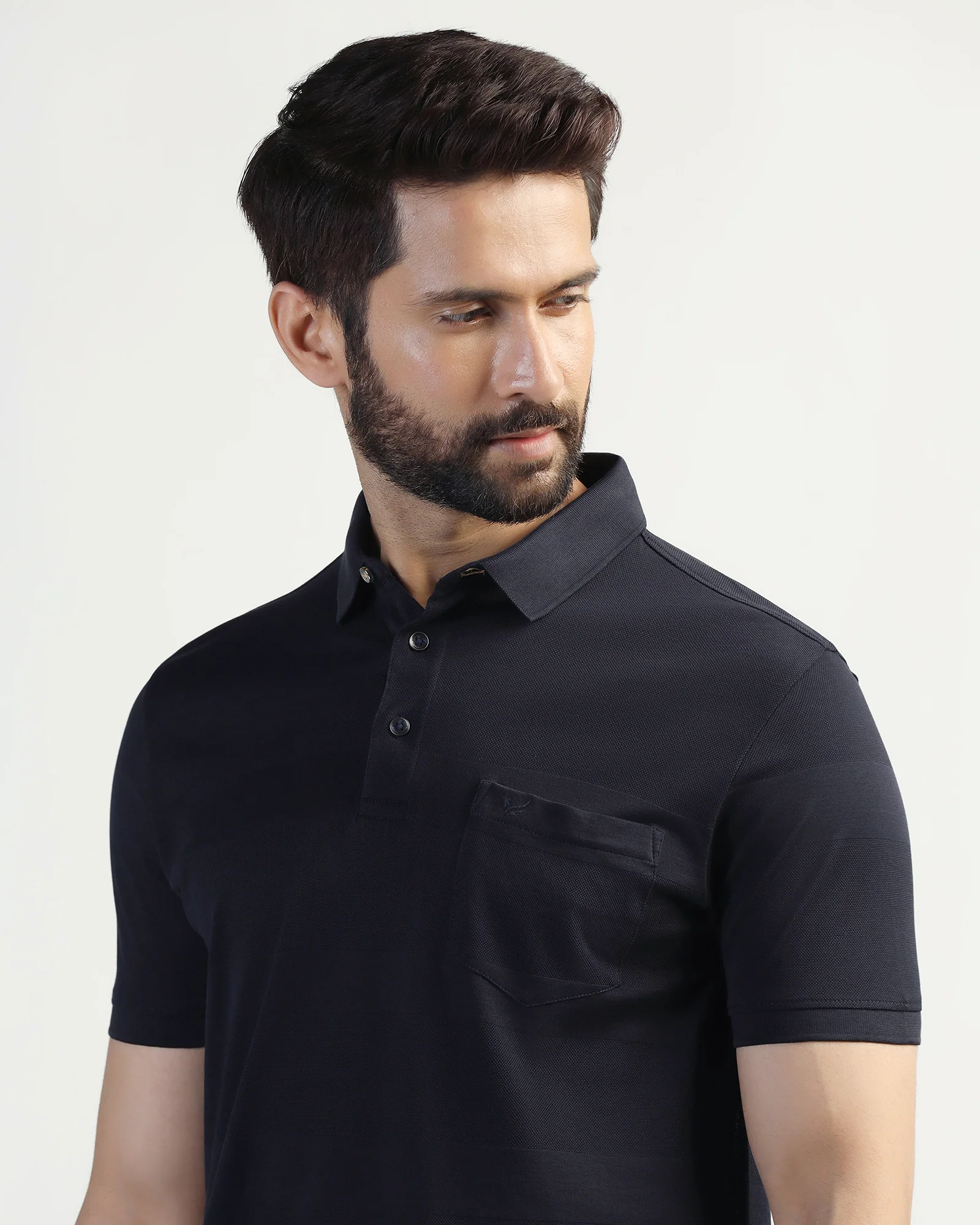 Polo Navy Stripe T-Shirt - Zeta - Image 4