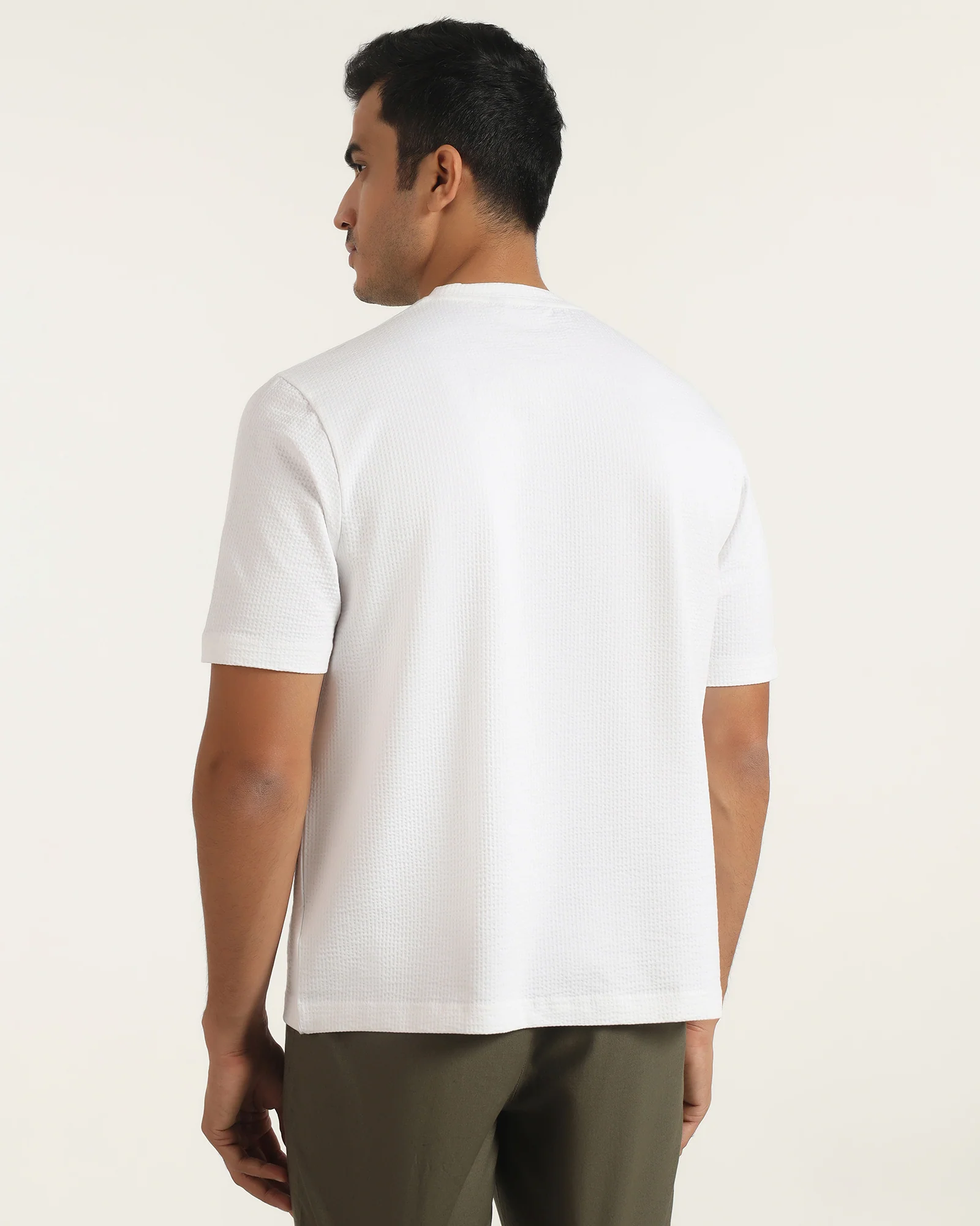Crew Neck Off White Printed T-Shirt - Scribble - Image 2