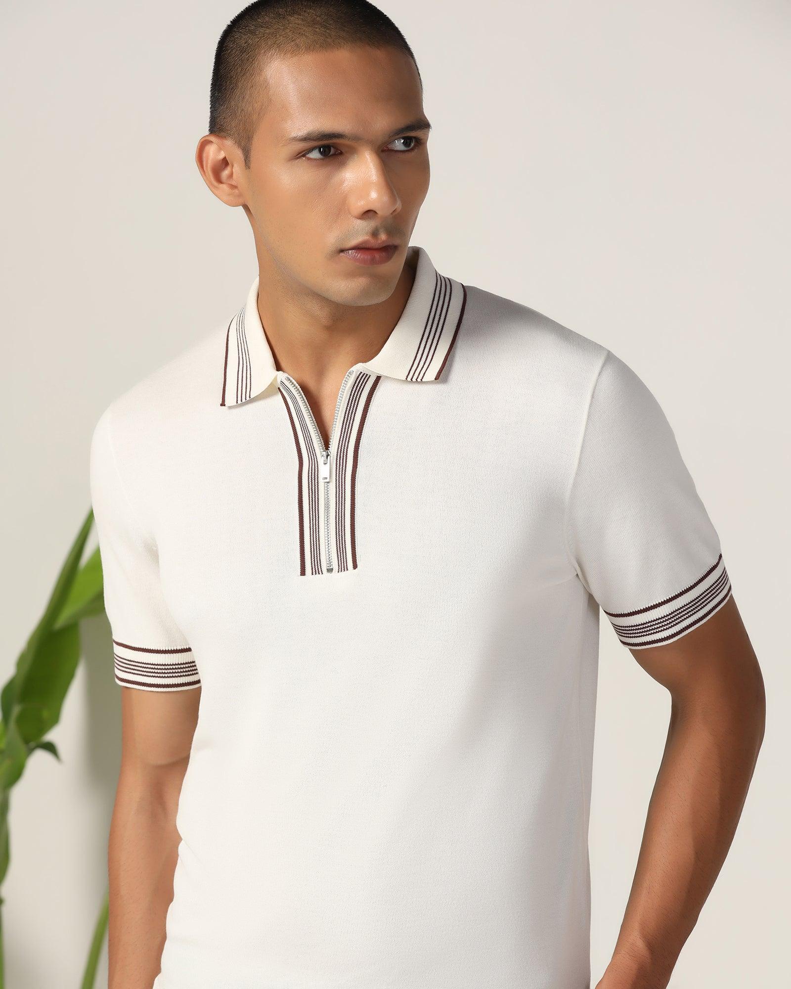 Polo Off White Solid T-Shirt - Remi - Image 8