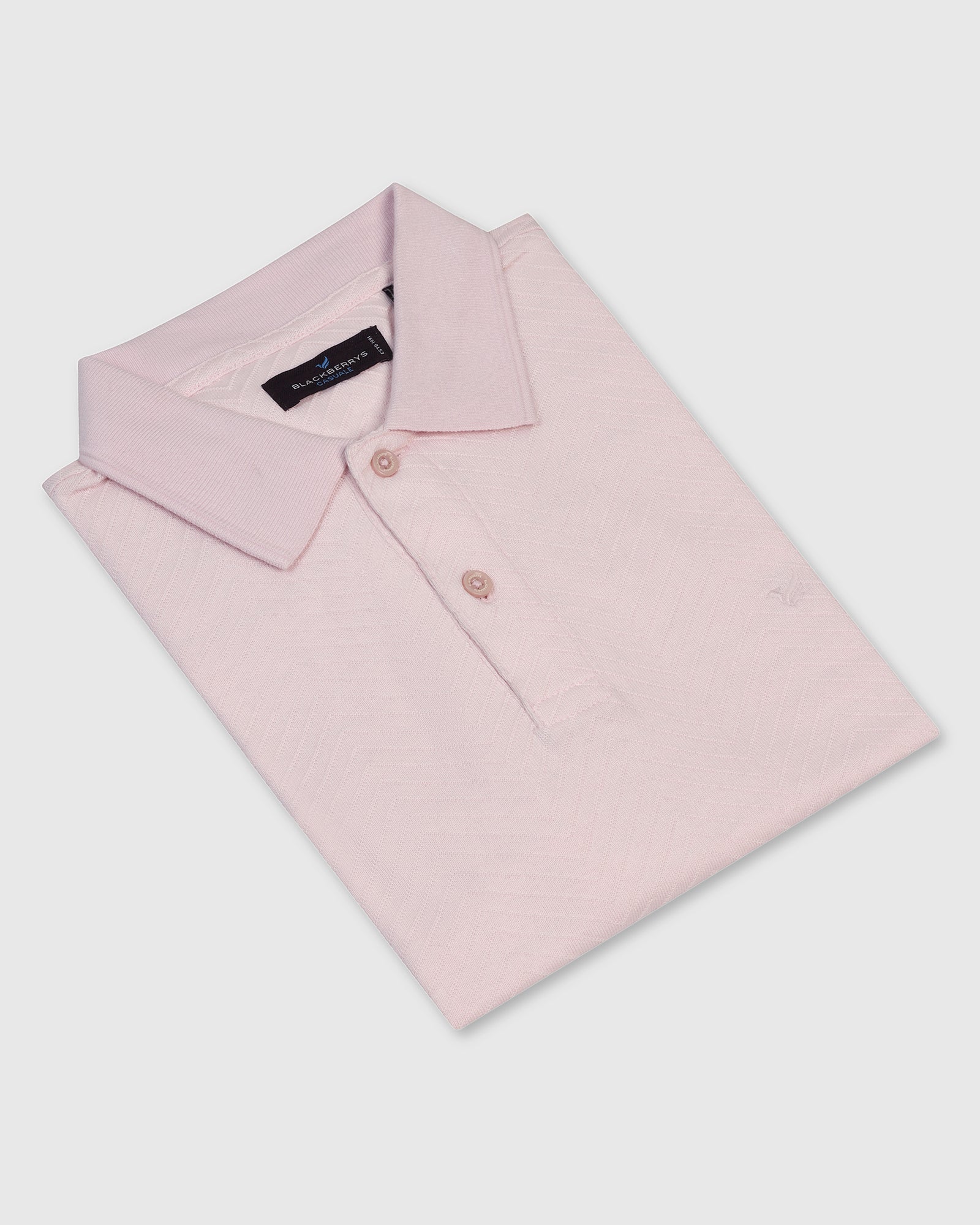 Polo Pink Textured T-Shirt - Pinacle - Image 5