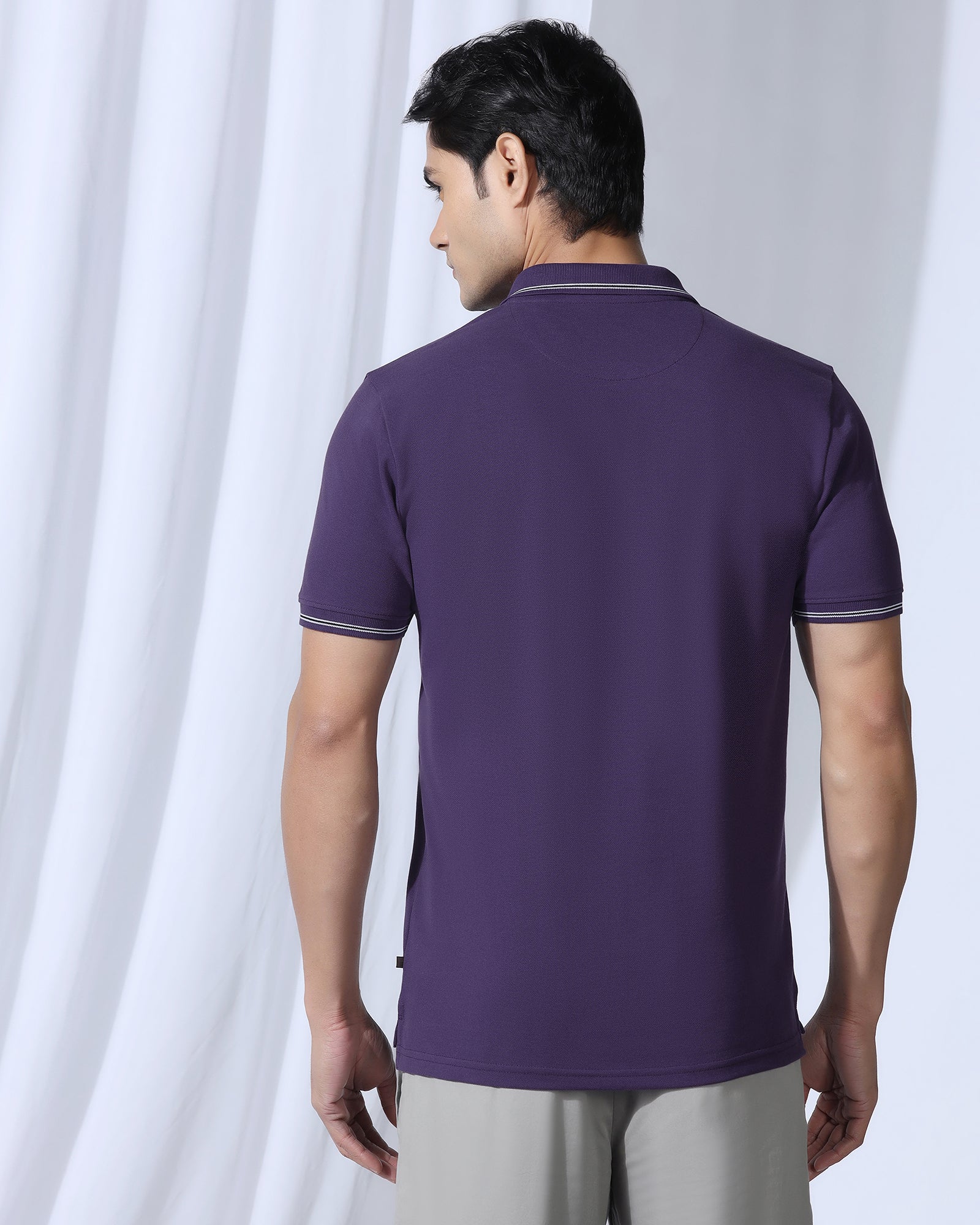 Polo Purple Solid T-Shirt - Diesel - Image 2