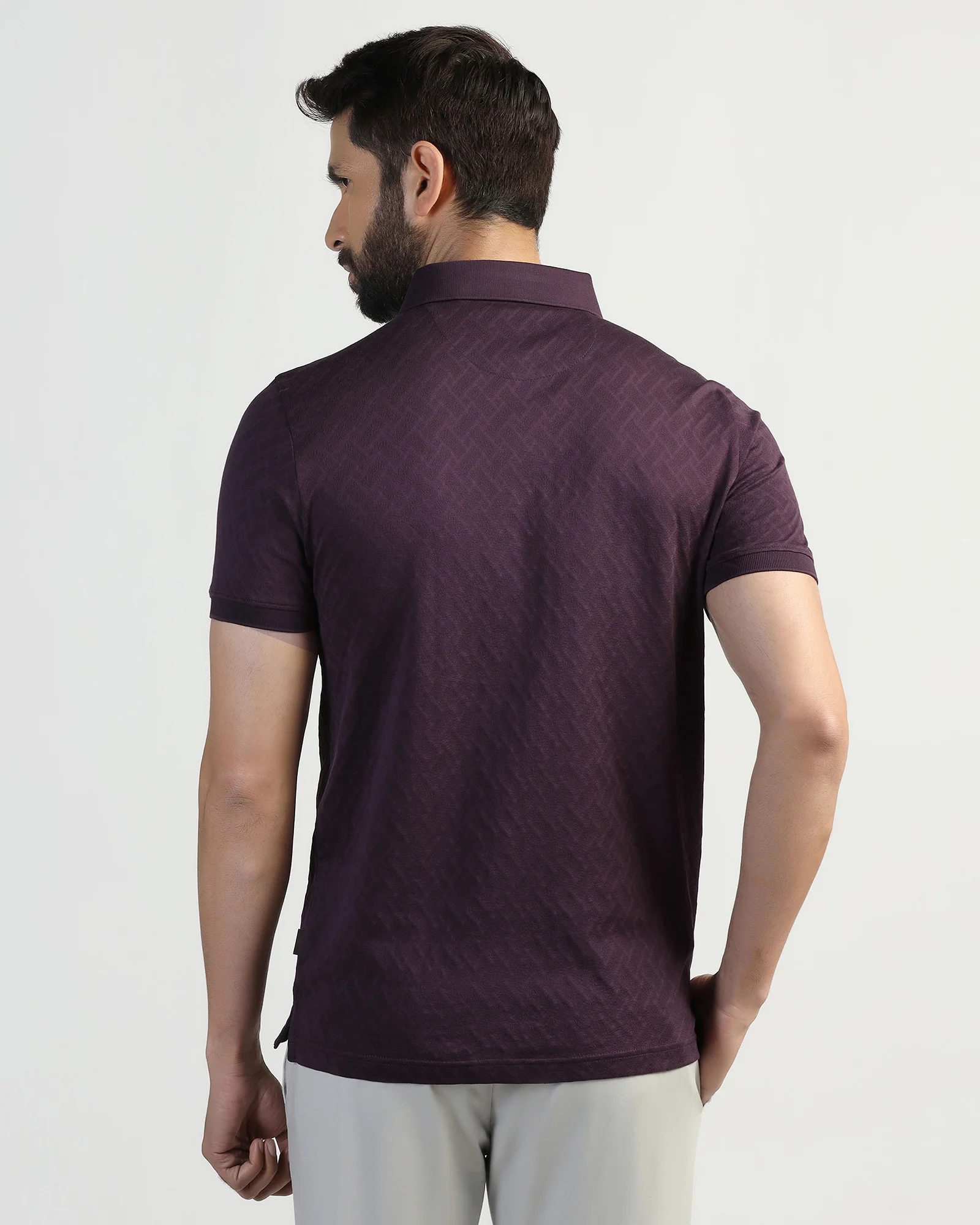 Polo Purple Textured T-Shirt - Blade - Image 2