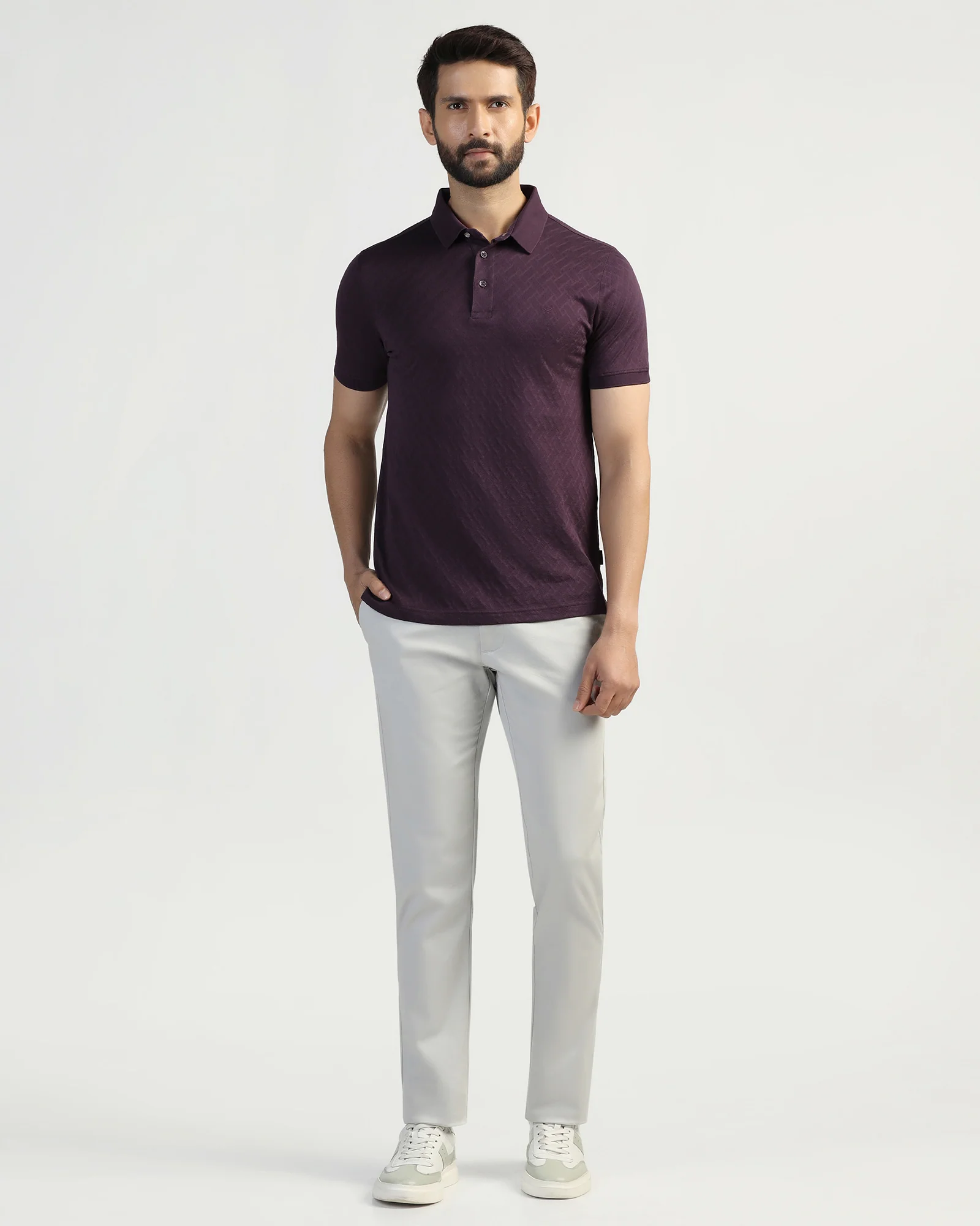 Polo Purple Textured T-Shirt - Blade - Image 3