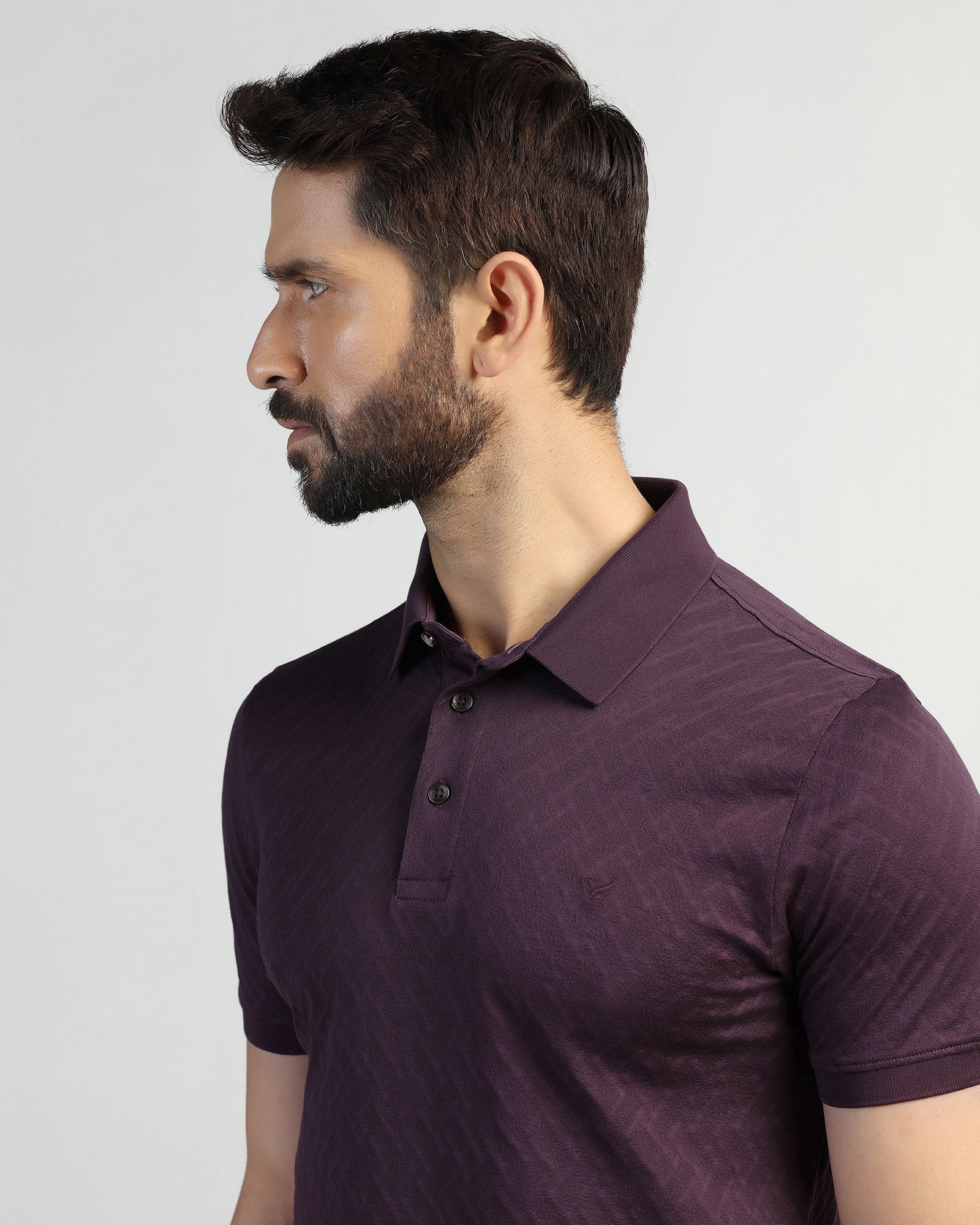 Polo Purple Textured T-Shirt - Blade - Image 4