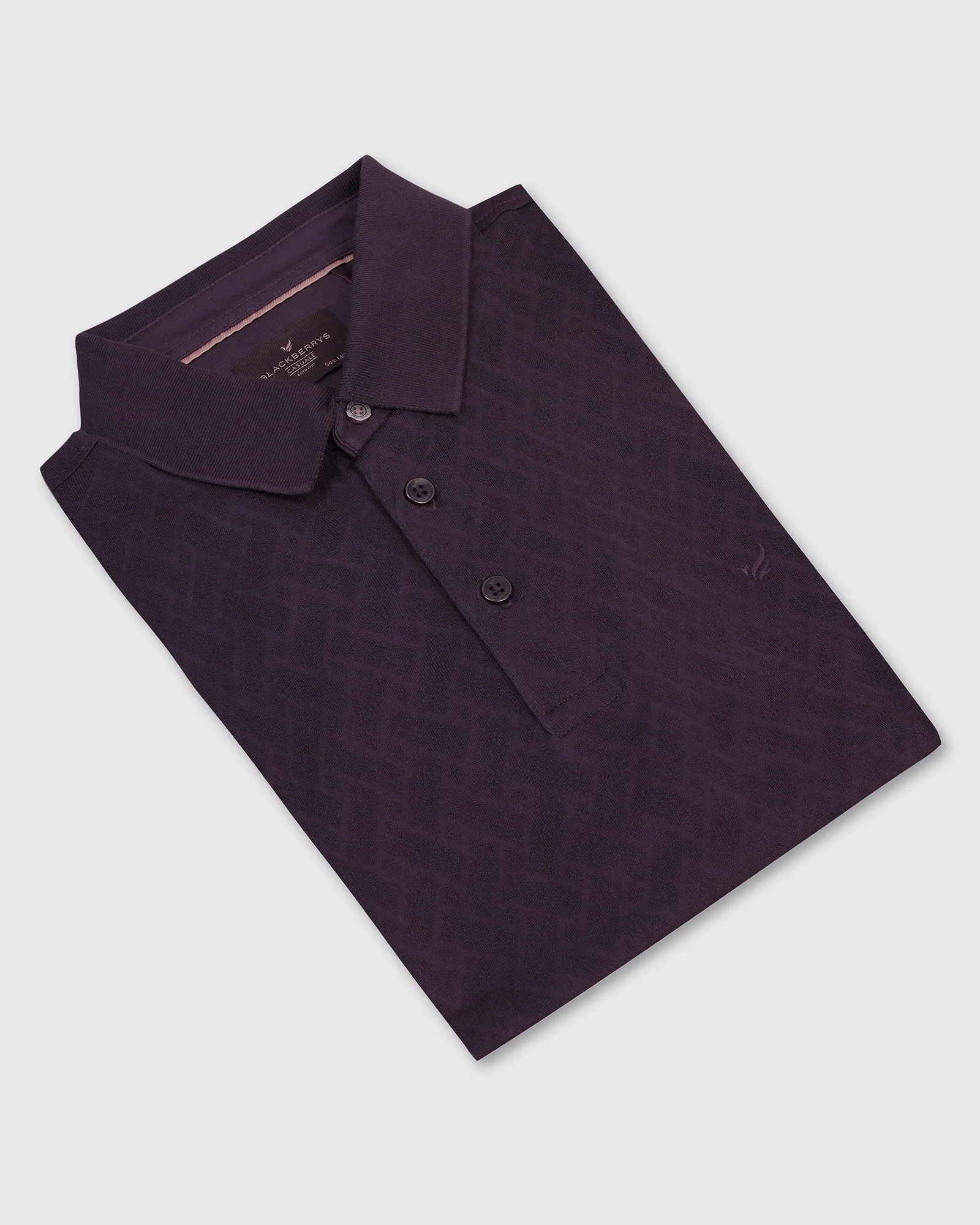 Polo Purple Textured T-Shirt - Blade - Image 5