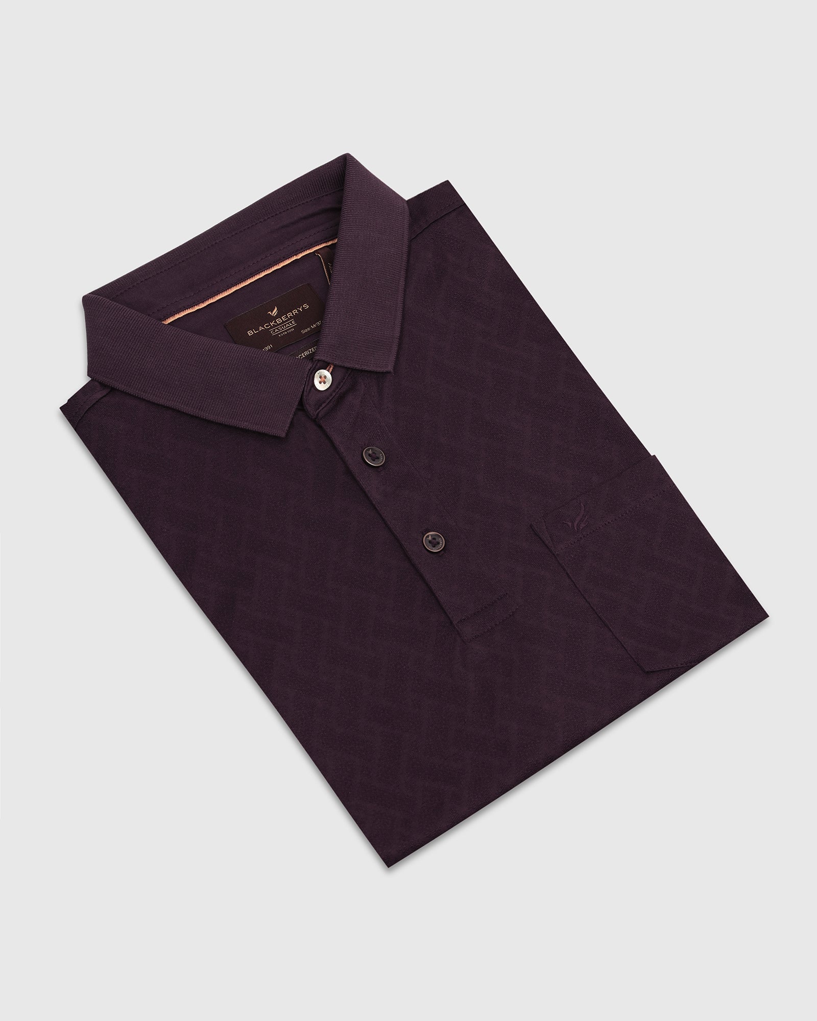 Polo Purple Textured T-Shirt - Blade - Image 5