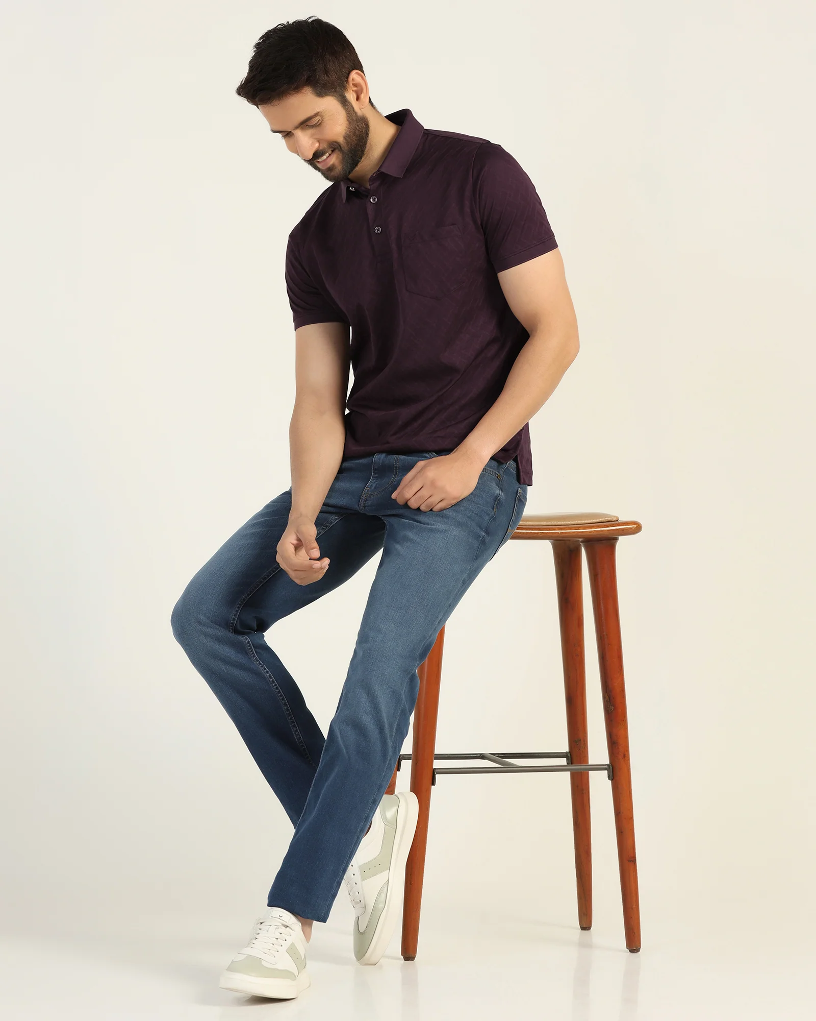 Polo Purple Textured T-Shirt - Blade - Image 8