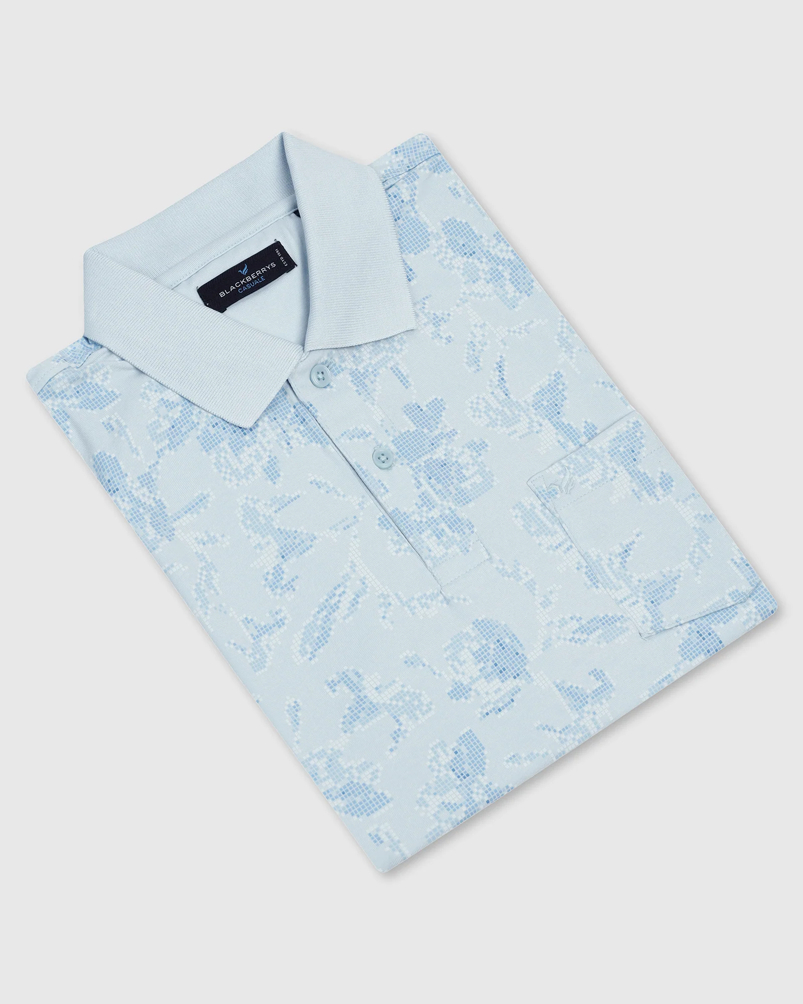 Polo Sky Blue Printed T-Shirt - Infinity - Image 5