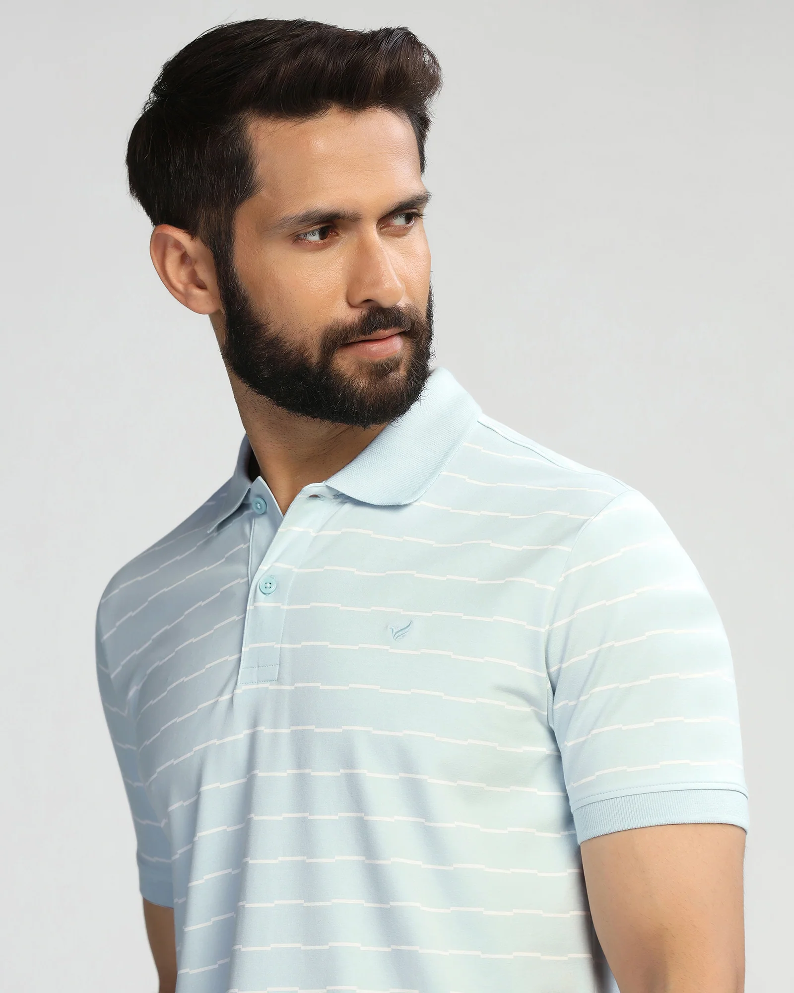 Polo Sky Blue Stripe T-Shirt - Sail - Image 4
