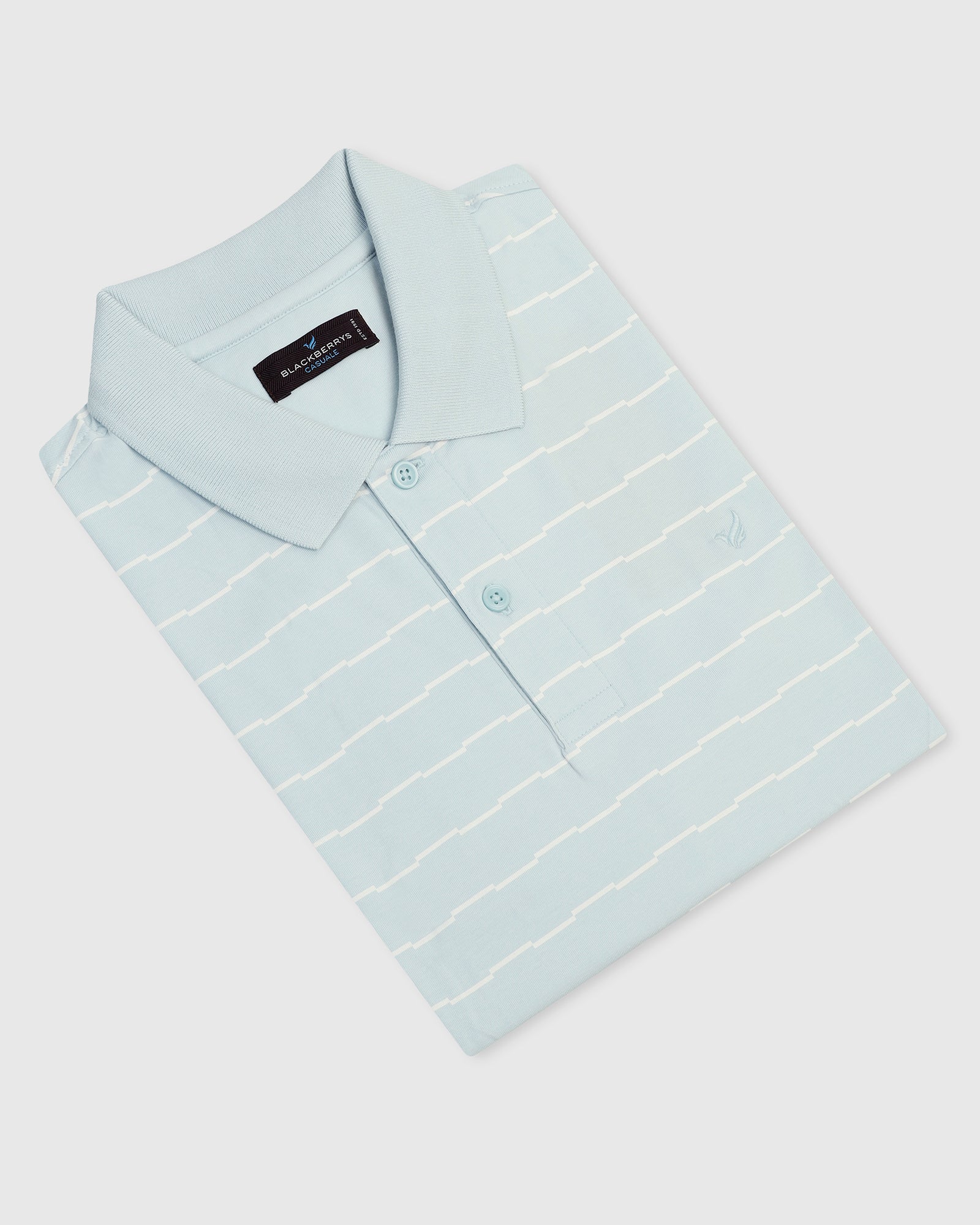 Polo Sky Blue Stripe T-Shirt - Sail - Image 5