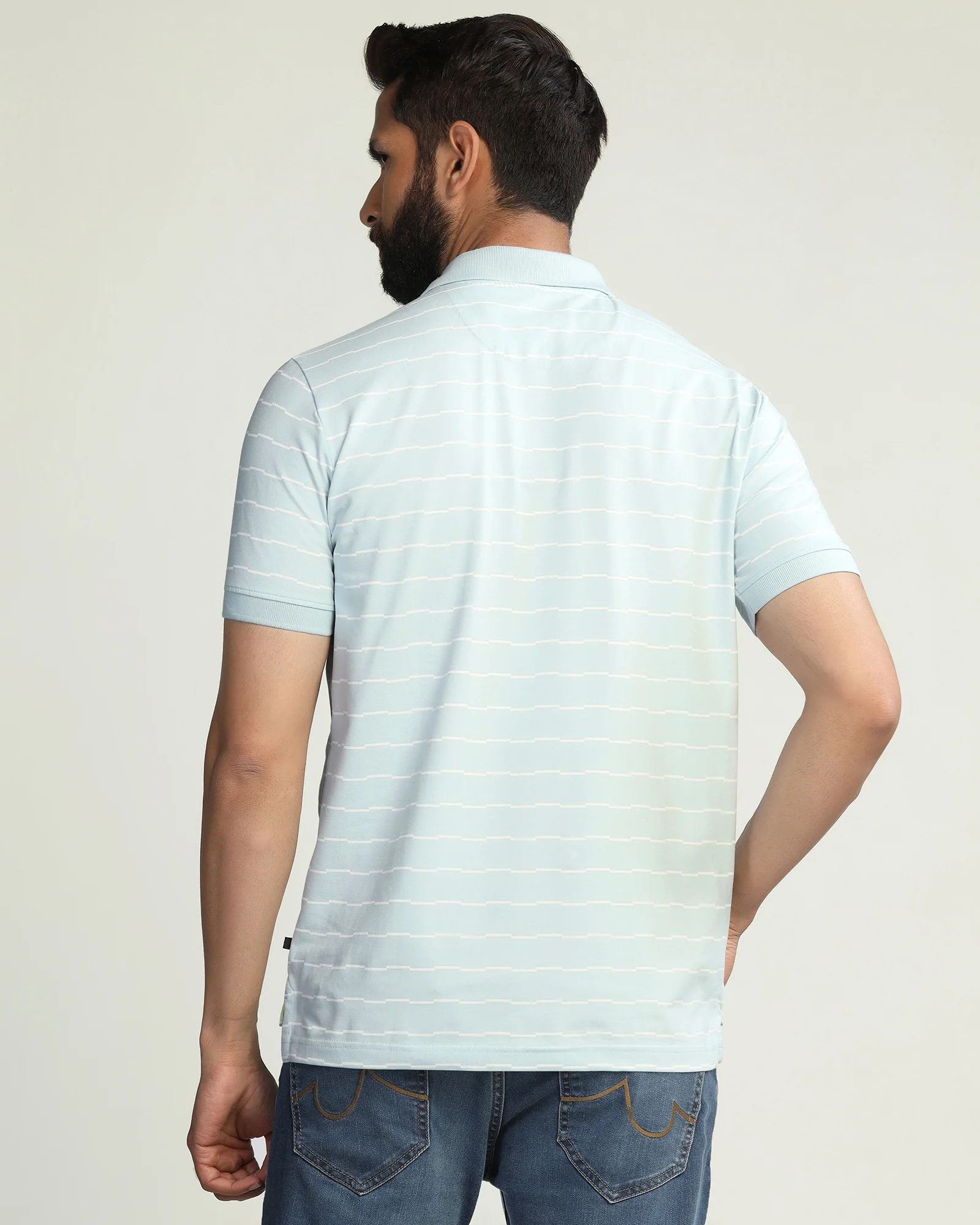 Polo Sky Blue Stripe T-Shirt - Sail - Image 2