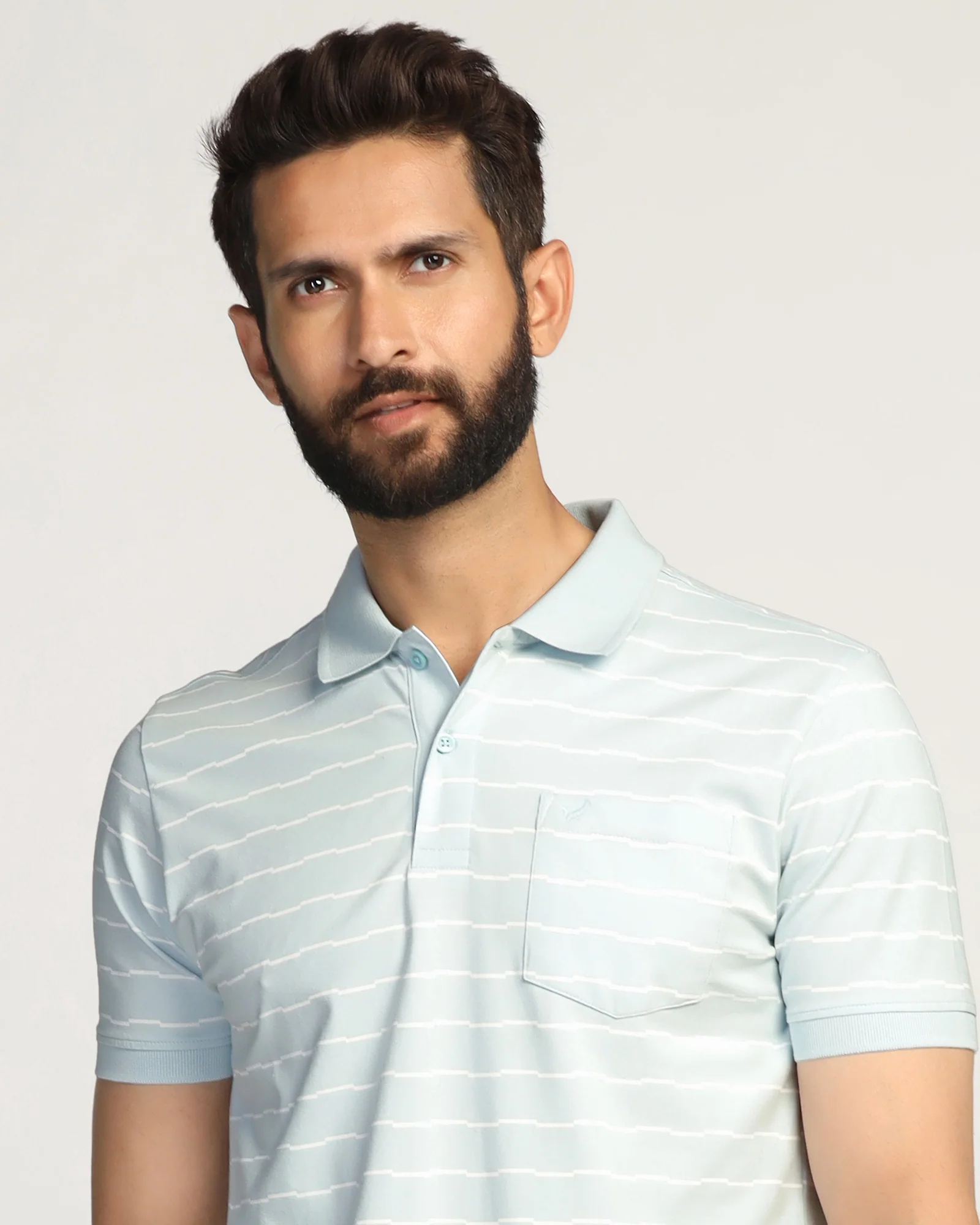 Polo Sky Blue Stripe T-Shirt - Sail - Image 4