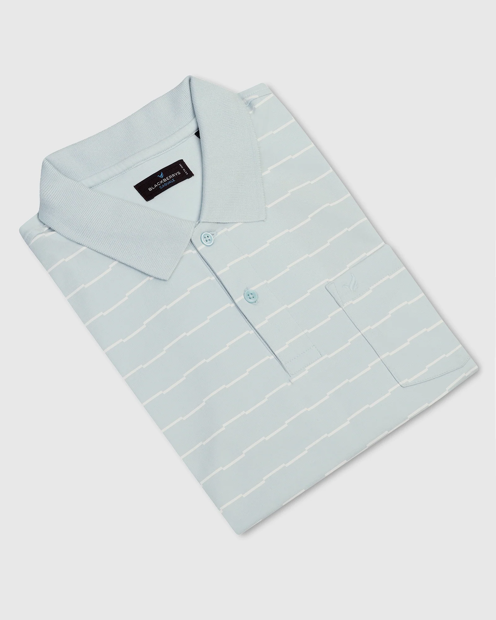 Polo Sky Blue Stripe T-Shirt - Sail - Image 5