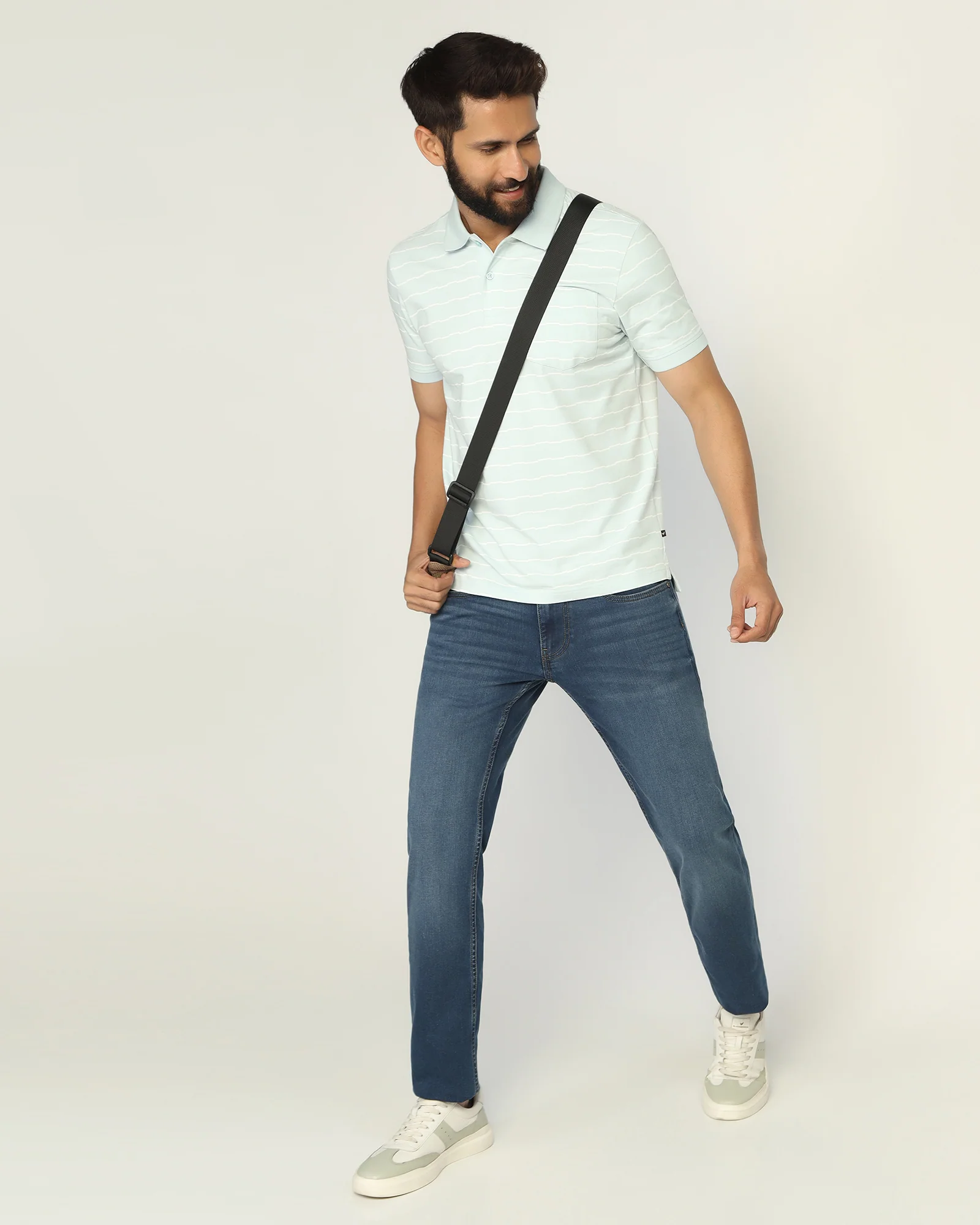 Polo Sky Blue Stripe T-Shirt - Sail - Image 7