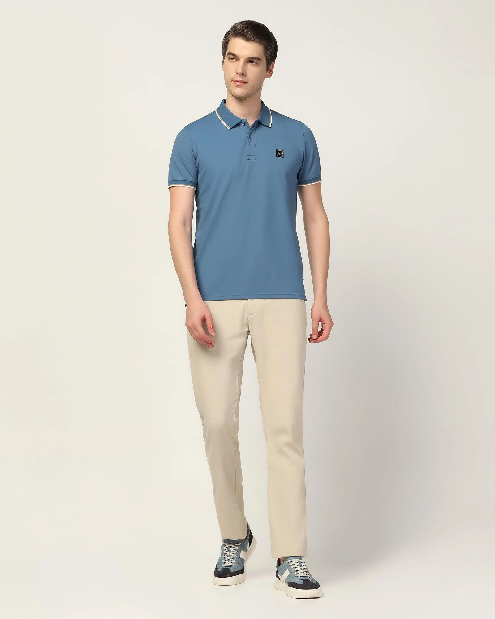 Polo Stellar Blue Solid T-Shirt - Andro - Image 3