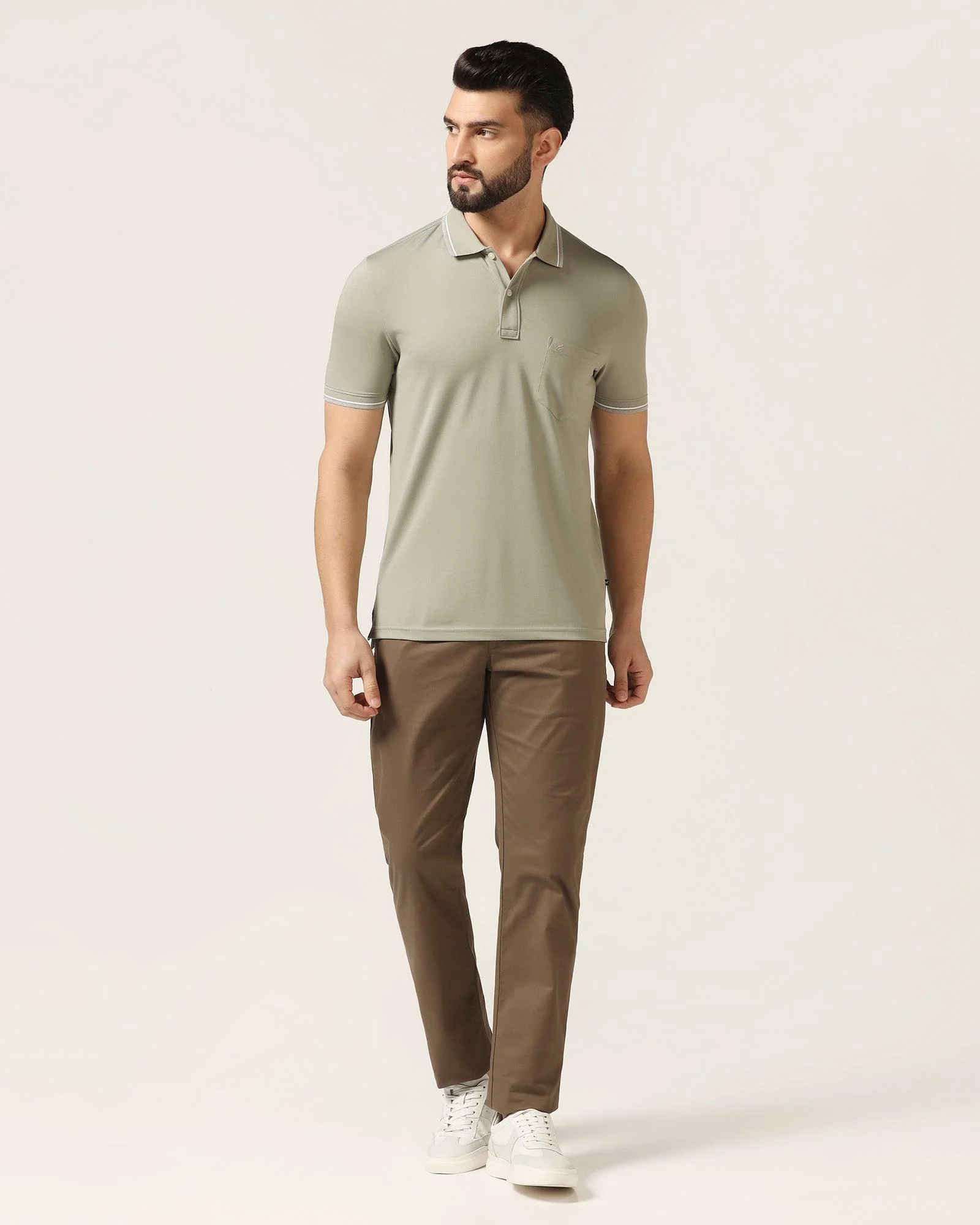Polo Stone Green Solid T-Shirt - Walter - Image 3