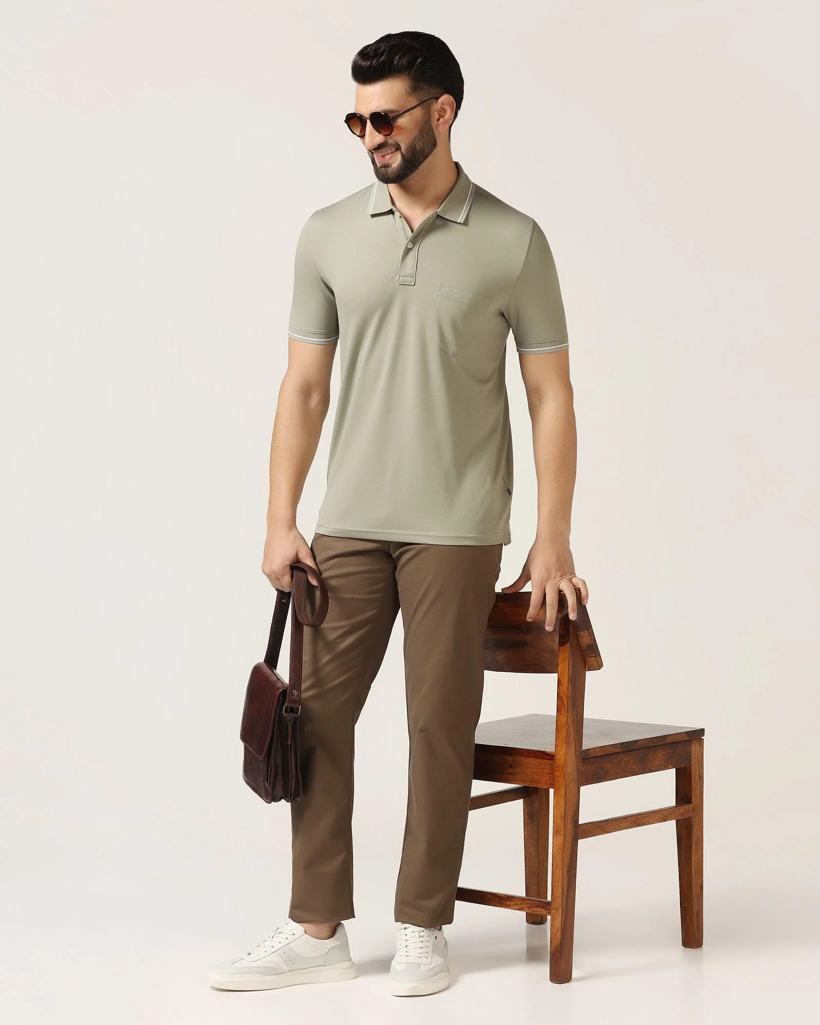Polo Stone Green Solid T-Shirt - Walter - Image 6
