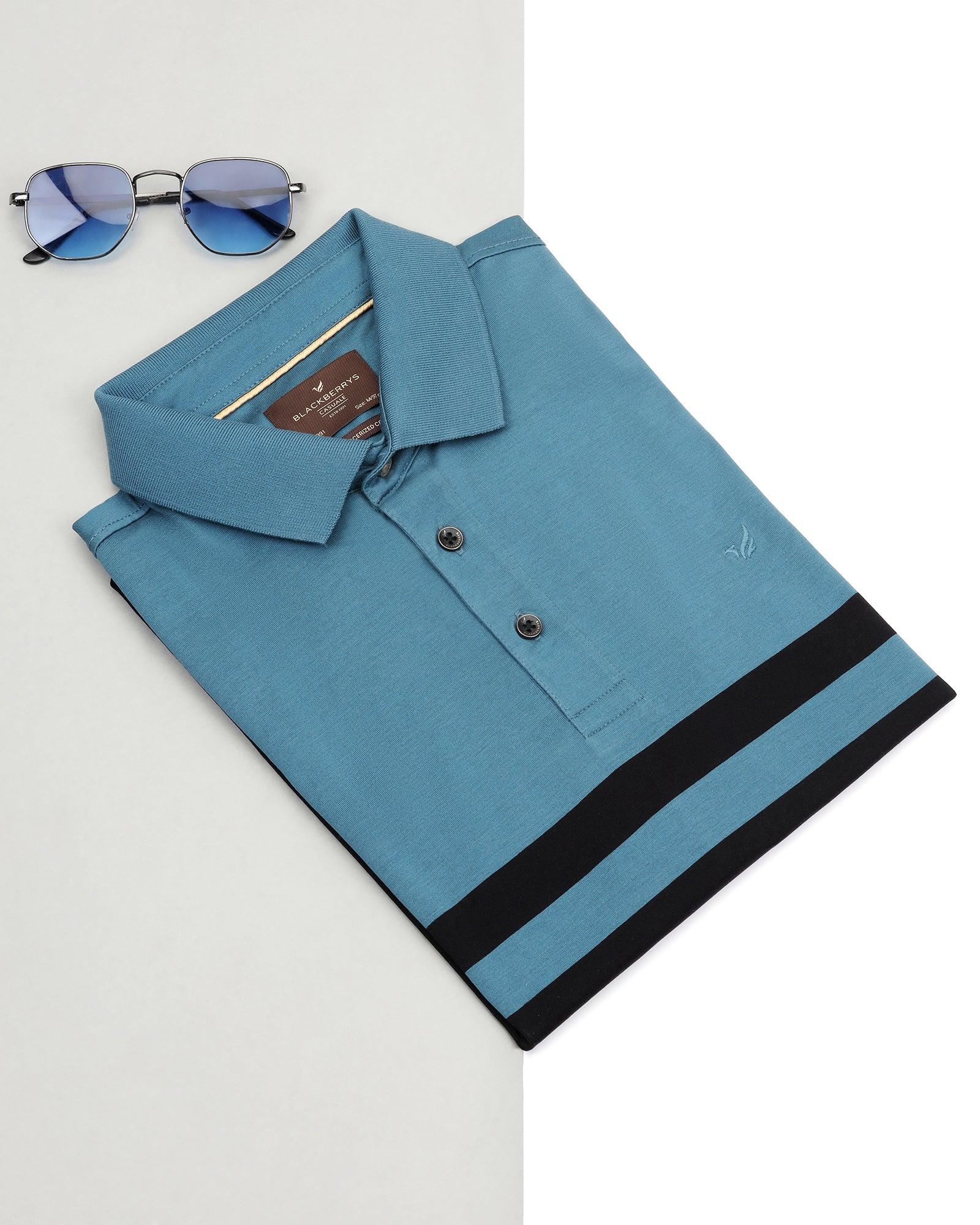 Polo Teal Blue Solid T-Shirt - Ned - Image 5