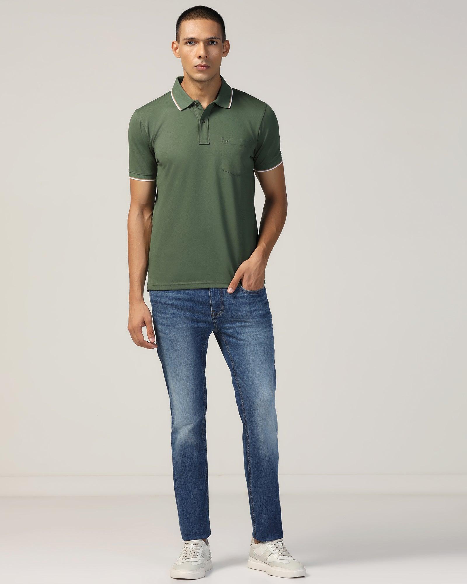 Polo Thyme Green Solid T-Shirt - Andro - Image 3