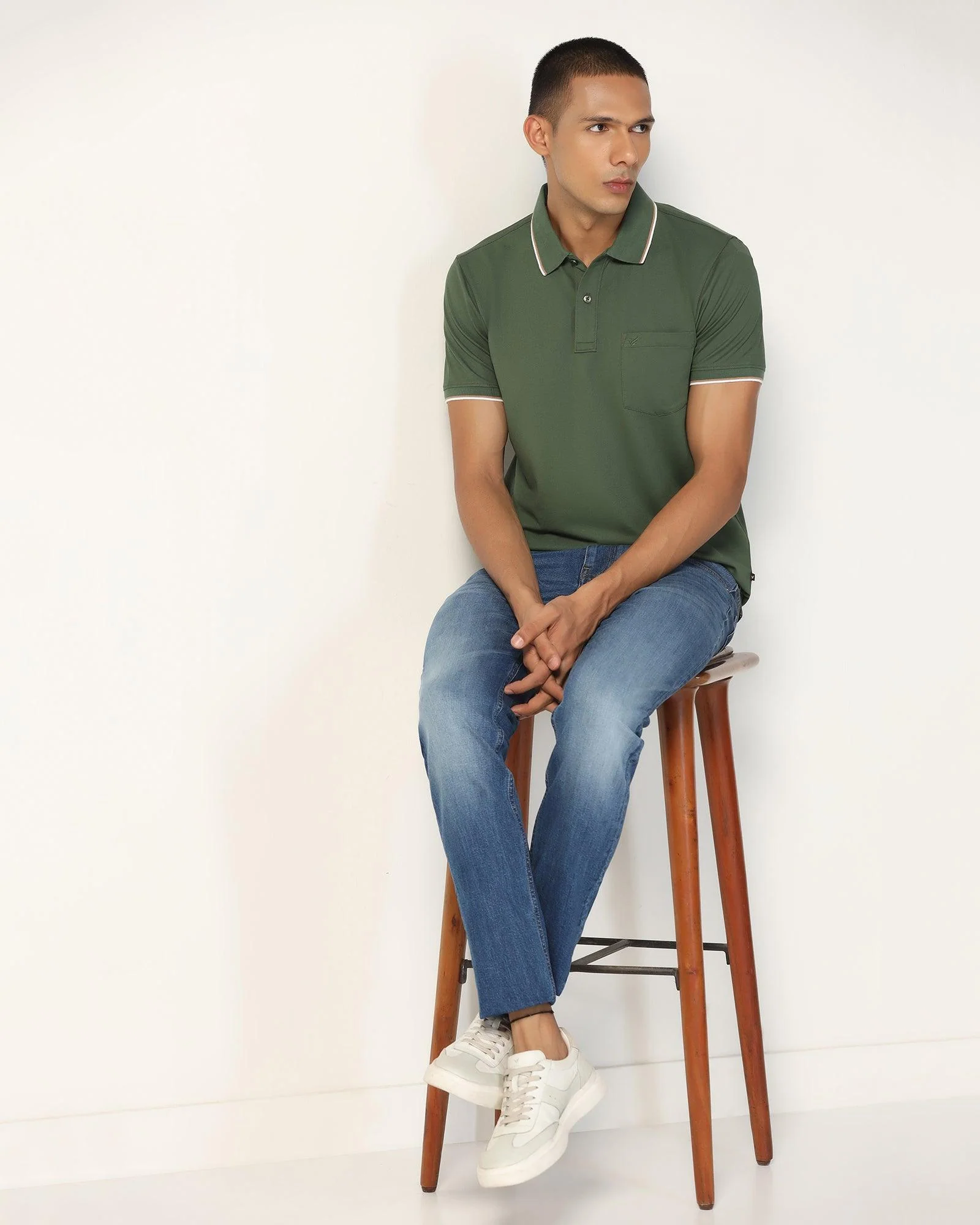Polo Thyme Green Solid T-Shirt - Andro - Image 7