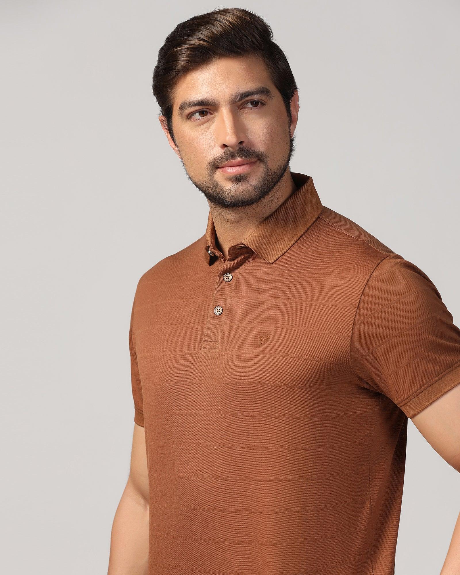 Polo Tobacco Brown Stripe T-Shirt - Brero - Image 4