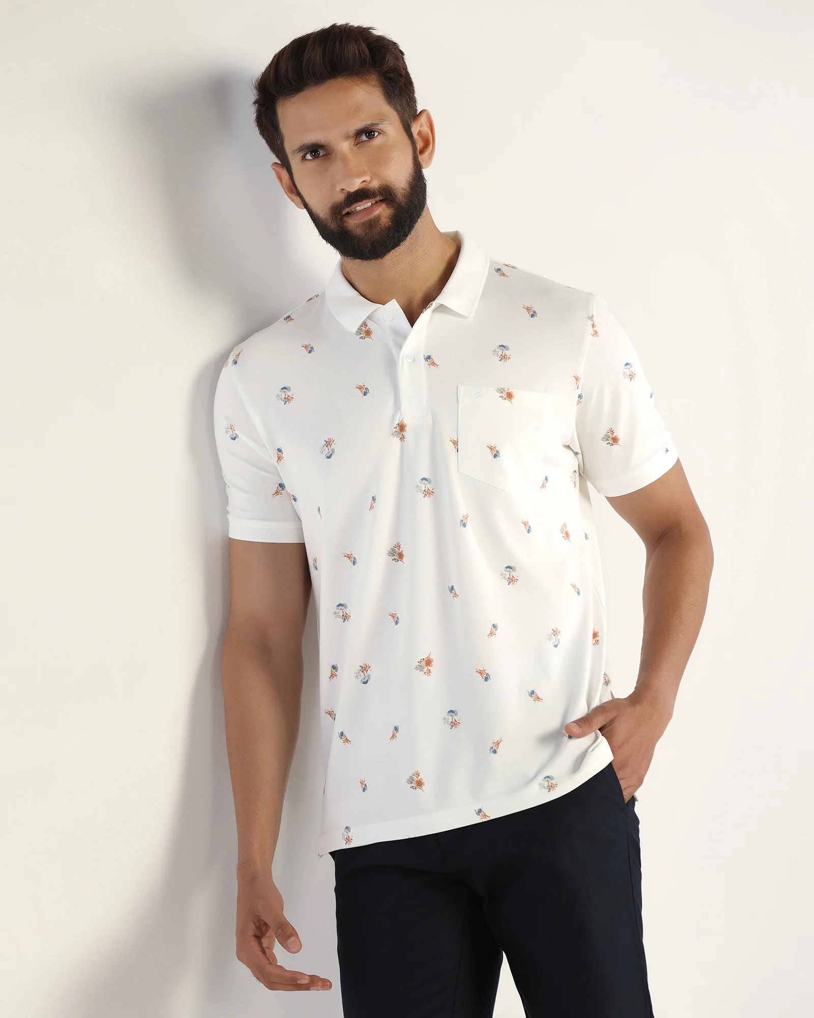 Polo White Printed T-Shirt - Depp