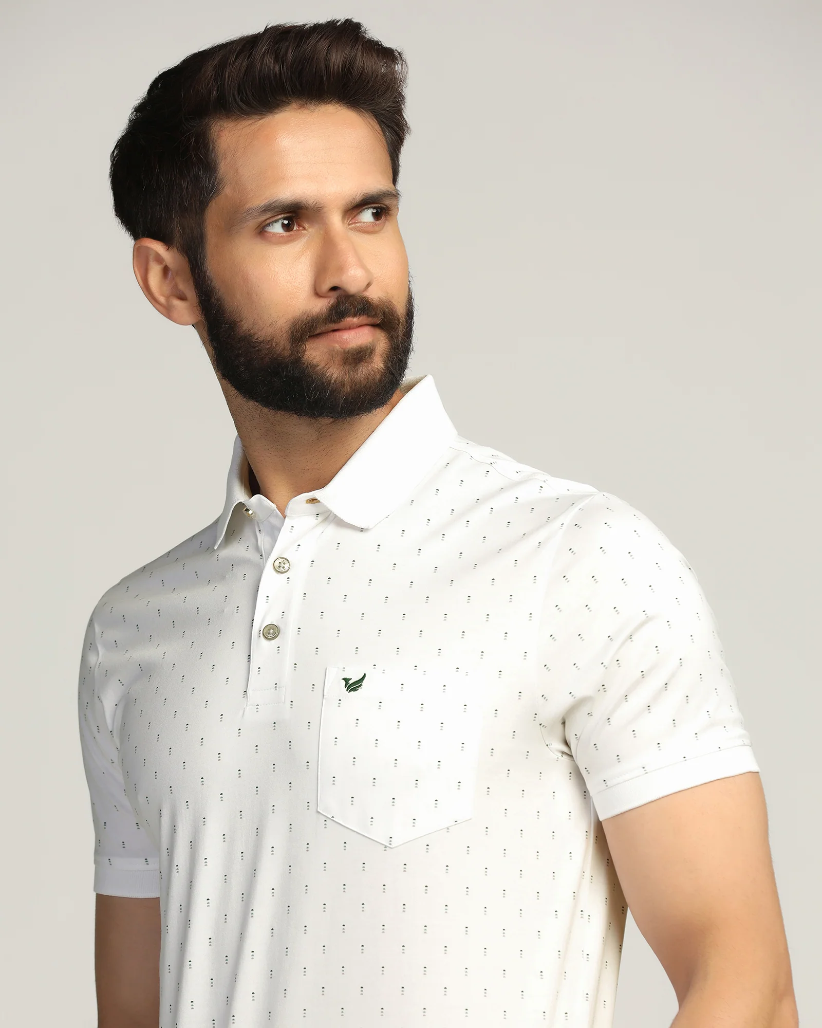 Polo White Printed T-Shirt - Hala - Image 4
