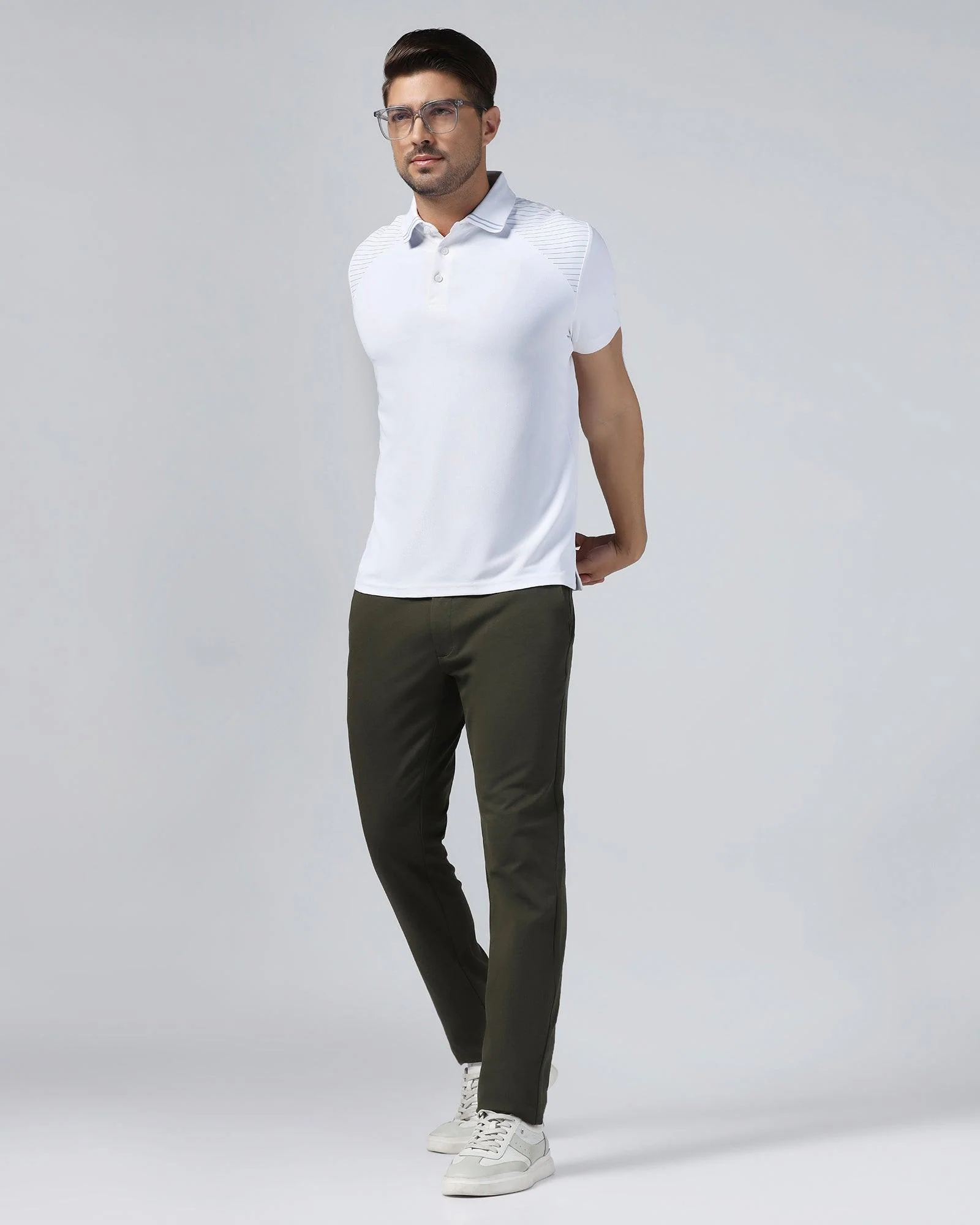 TechPro Polo White Printed T-Shirt - Ruby - Image 8