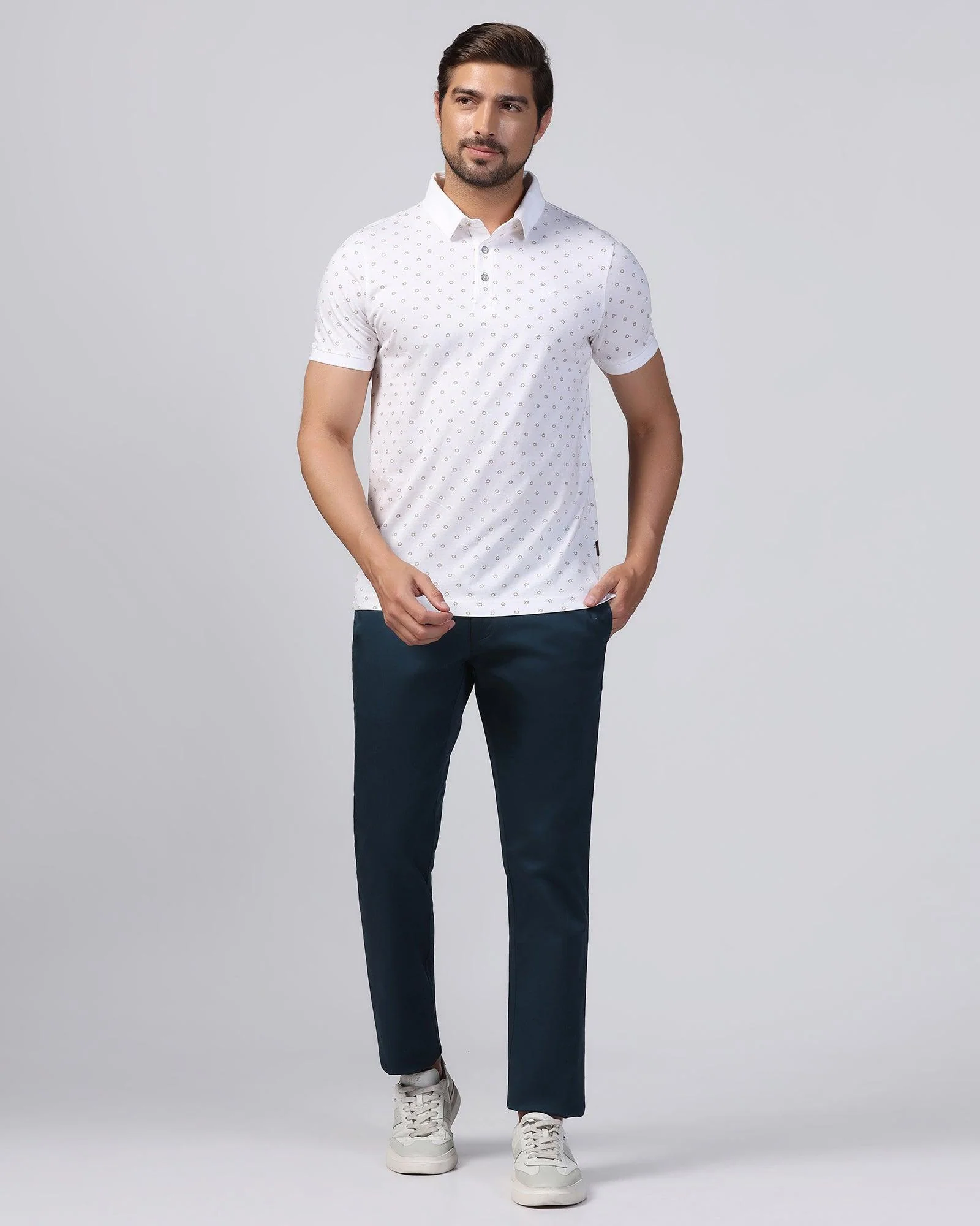 Polo White Printed T-Shirt - Sky - Image 3