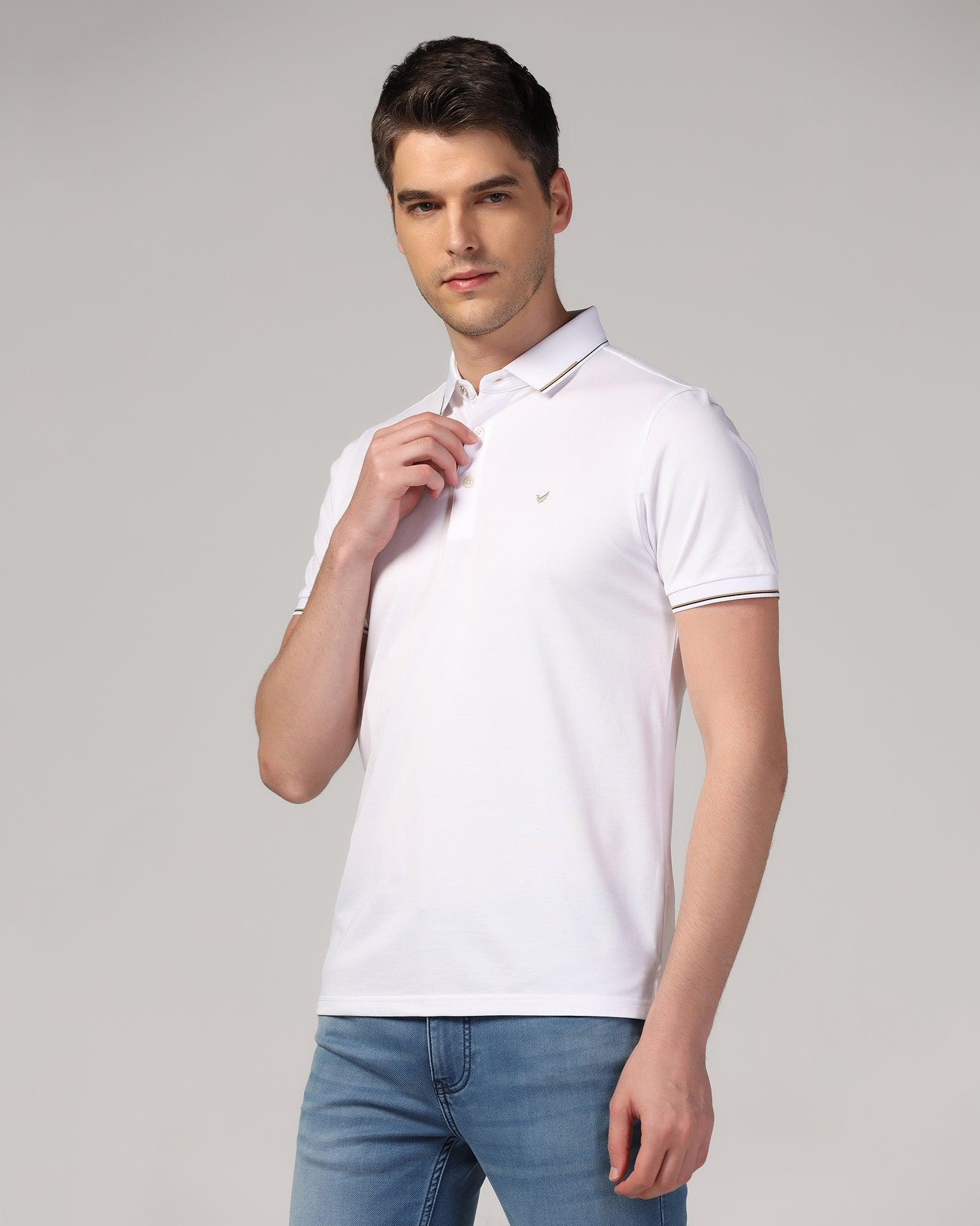 Polo White Solid T-Shirt - Emerald - Image 4