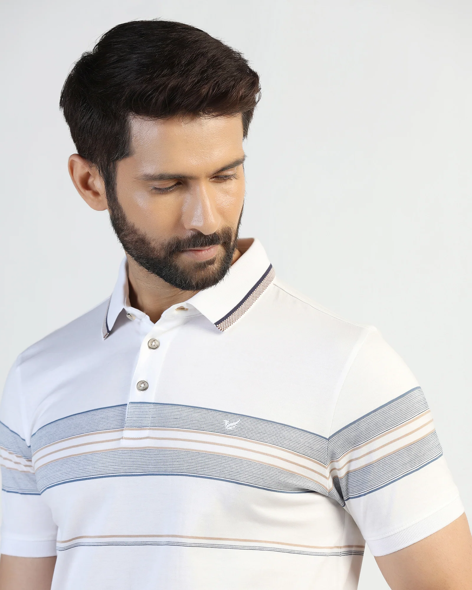Polo White Stripe T-Shirt - Cetus - Image 4