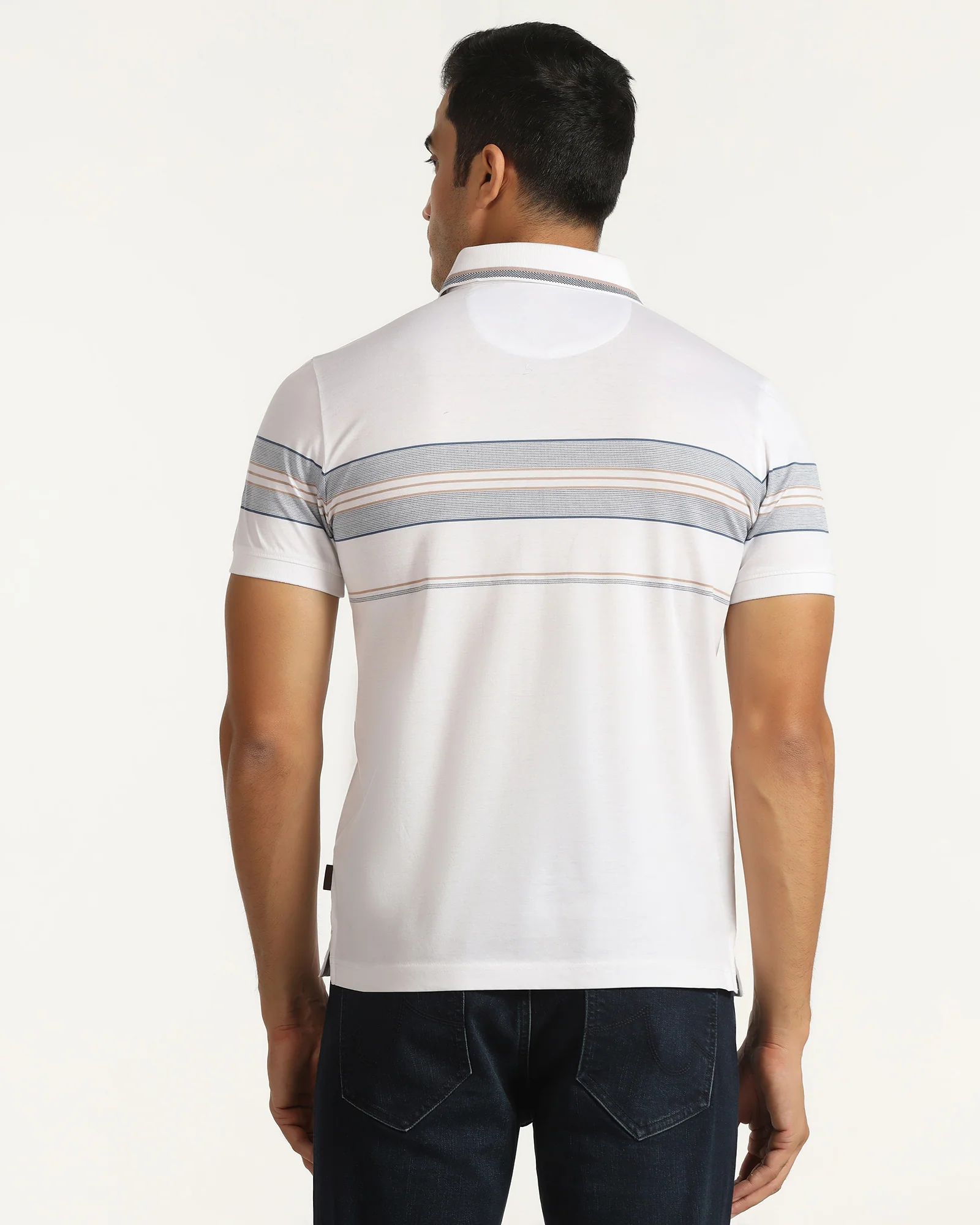 Polo White Stripe T-Shirt - Cetus - Image 2