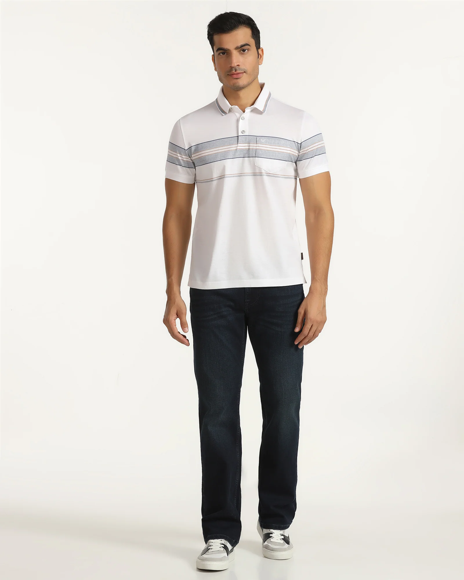 Polo White Stripe T-Shirt - Cetus - Image 3