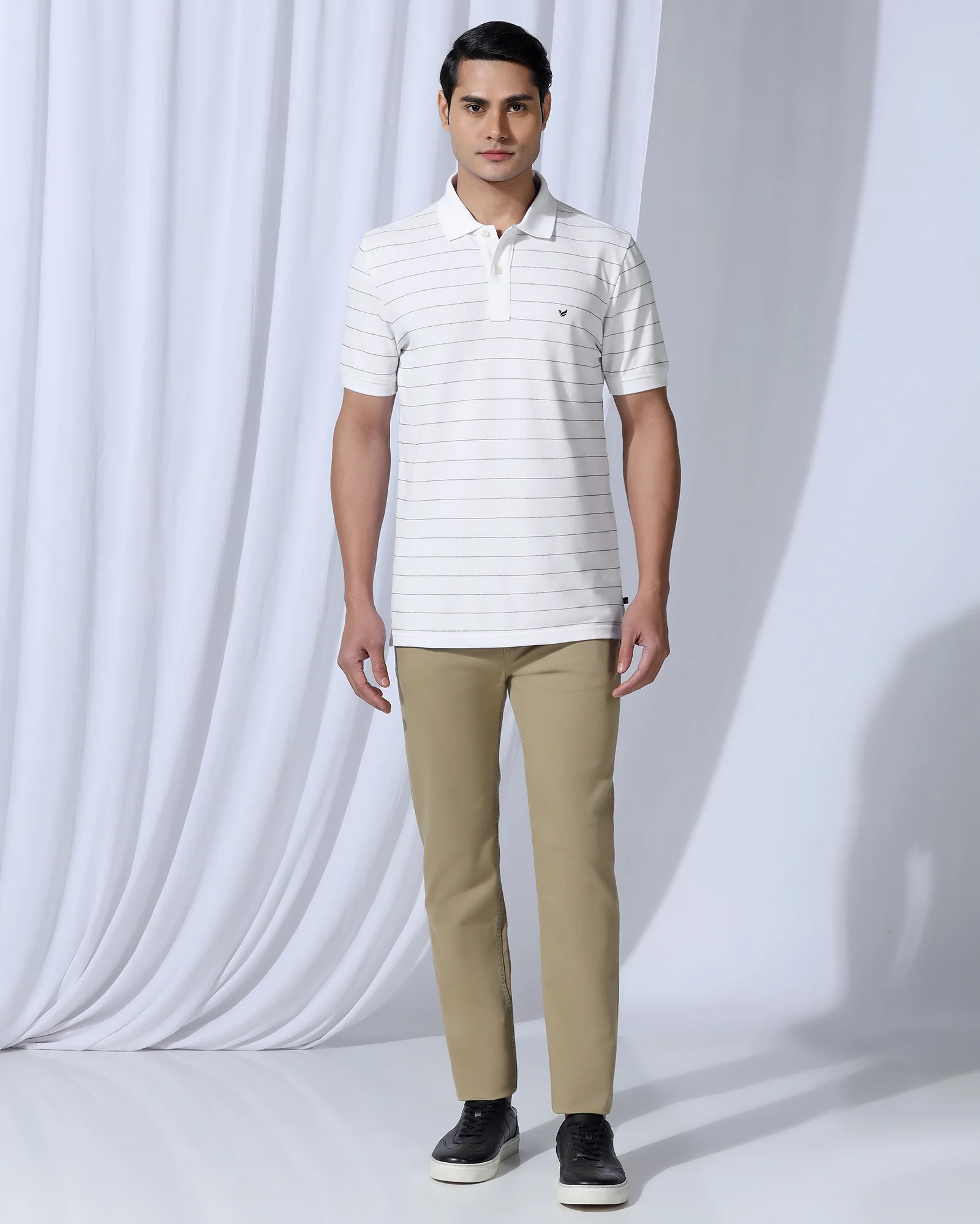 Polo White Stripe T-Shirt - Willow - Image 3
