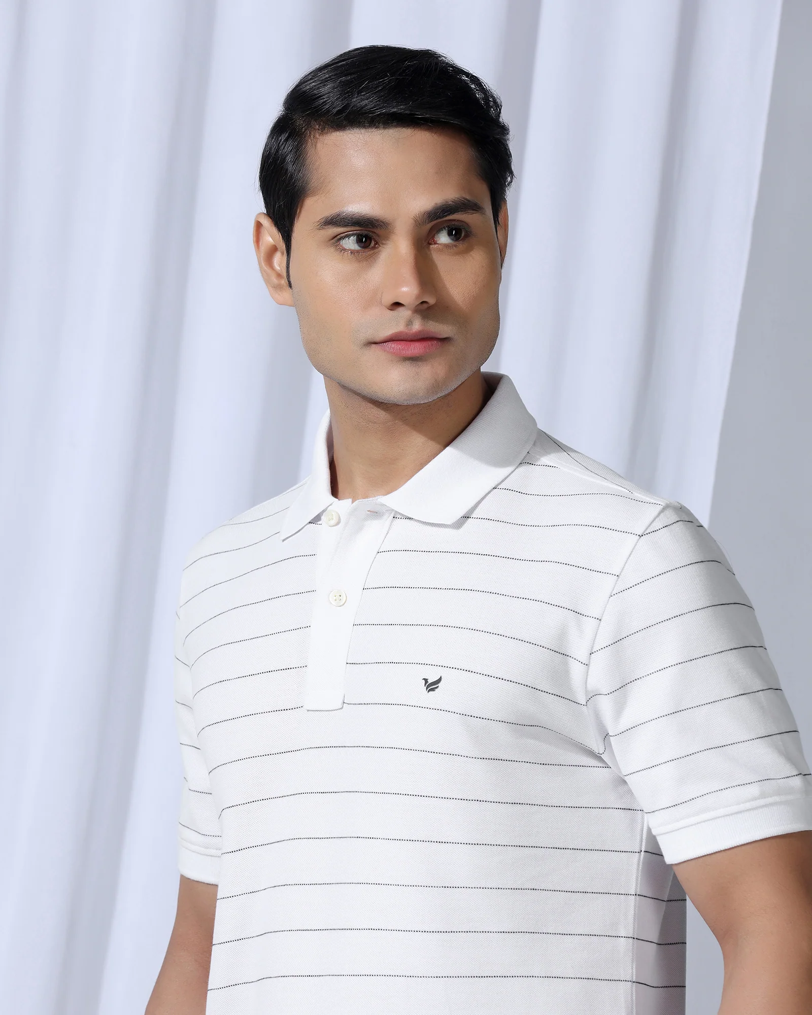 Polo White Stripe T-Shirt - Willow - Image 4