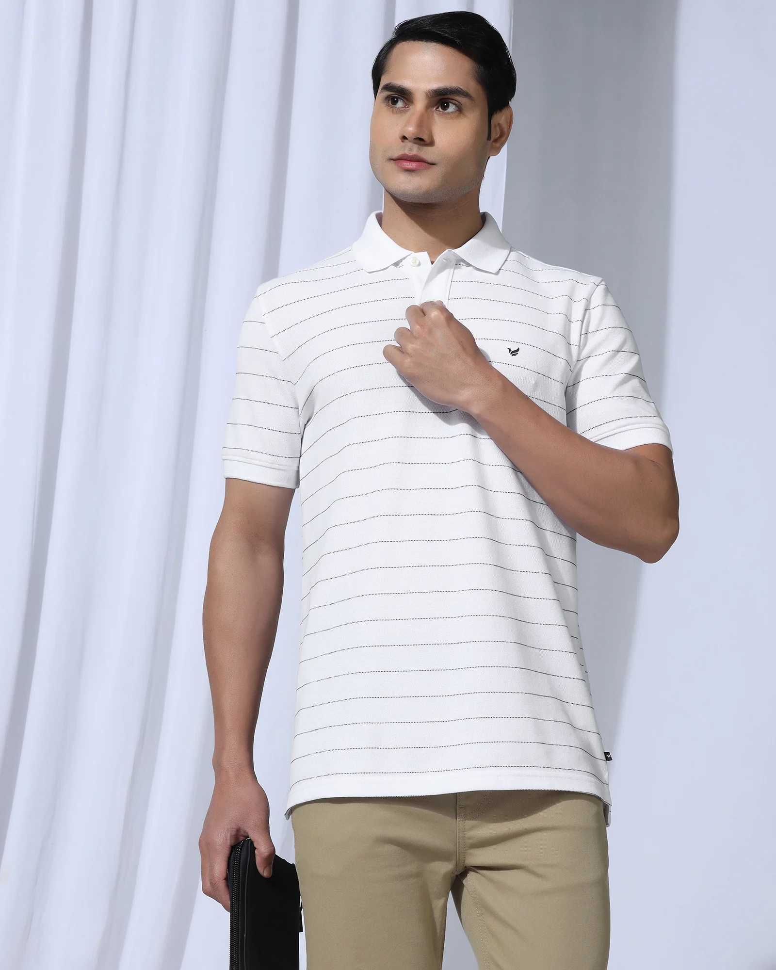 Polo White Stripe T-Shirt - Willow - Image 7