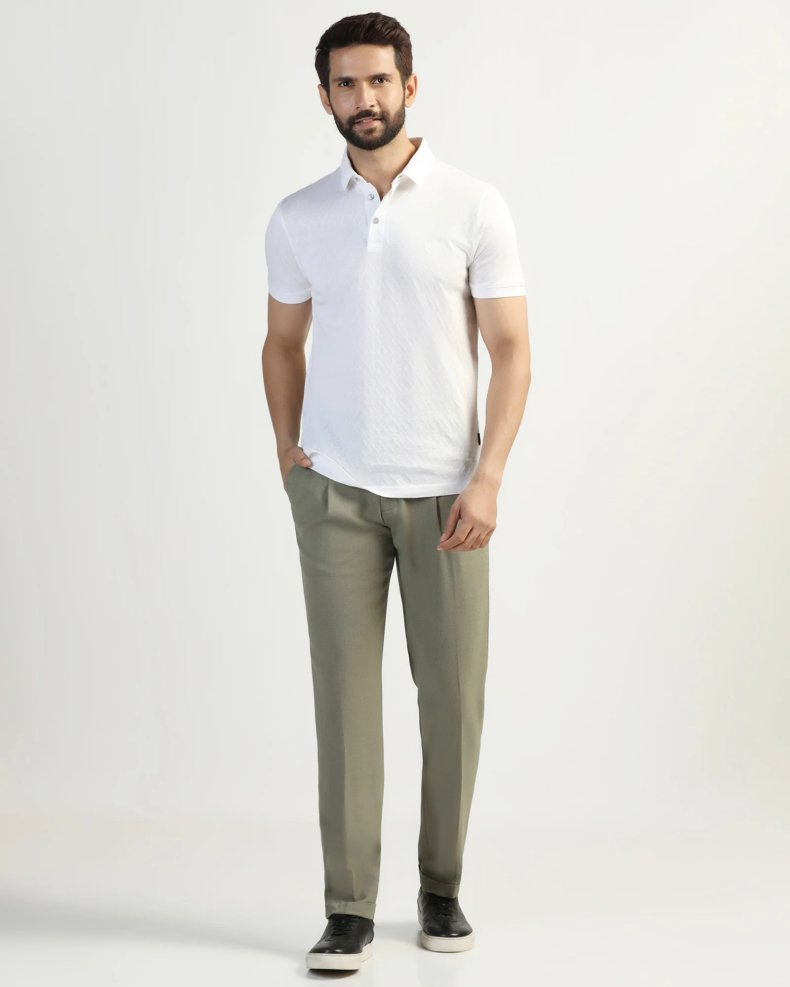 Polo White Textured T-Shirt - Blade - Image 3