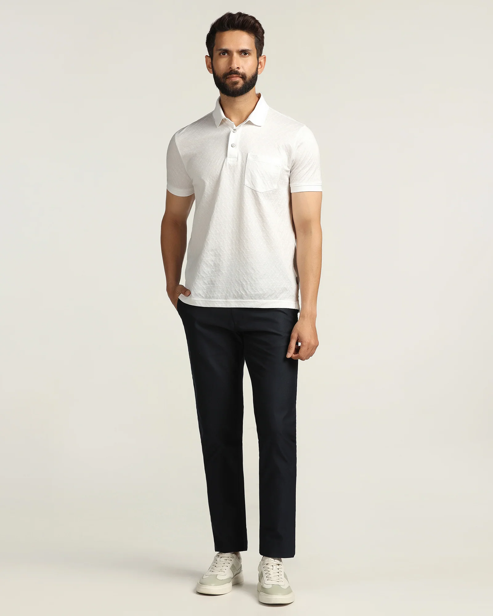 Polo White Textured T-Shirt - Blade - Image 3
