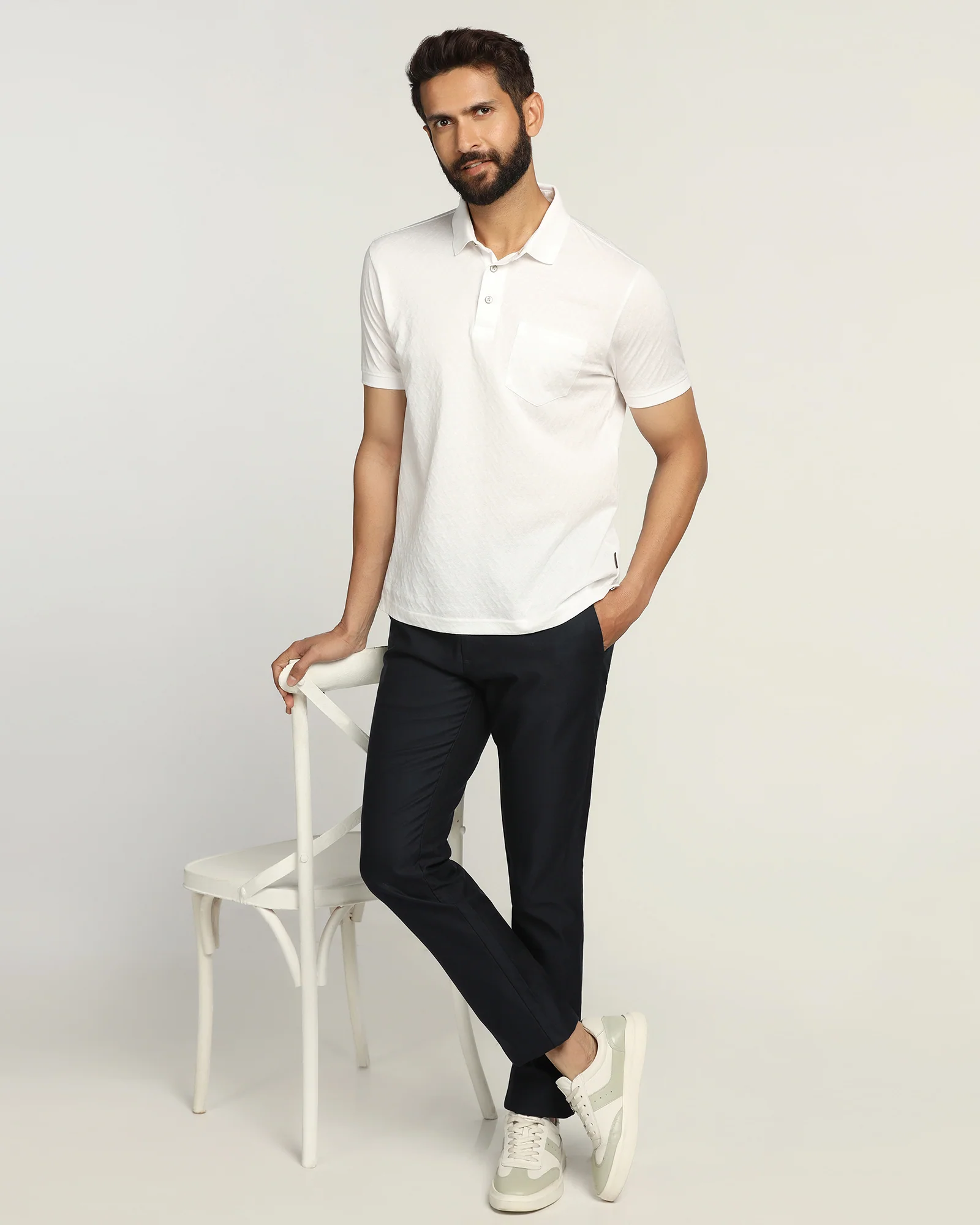 Polo White Textured T-Shirt - Blade - Image 7