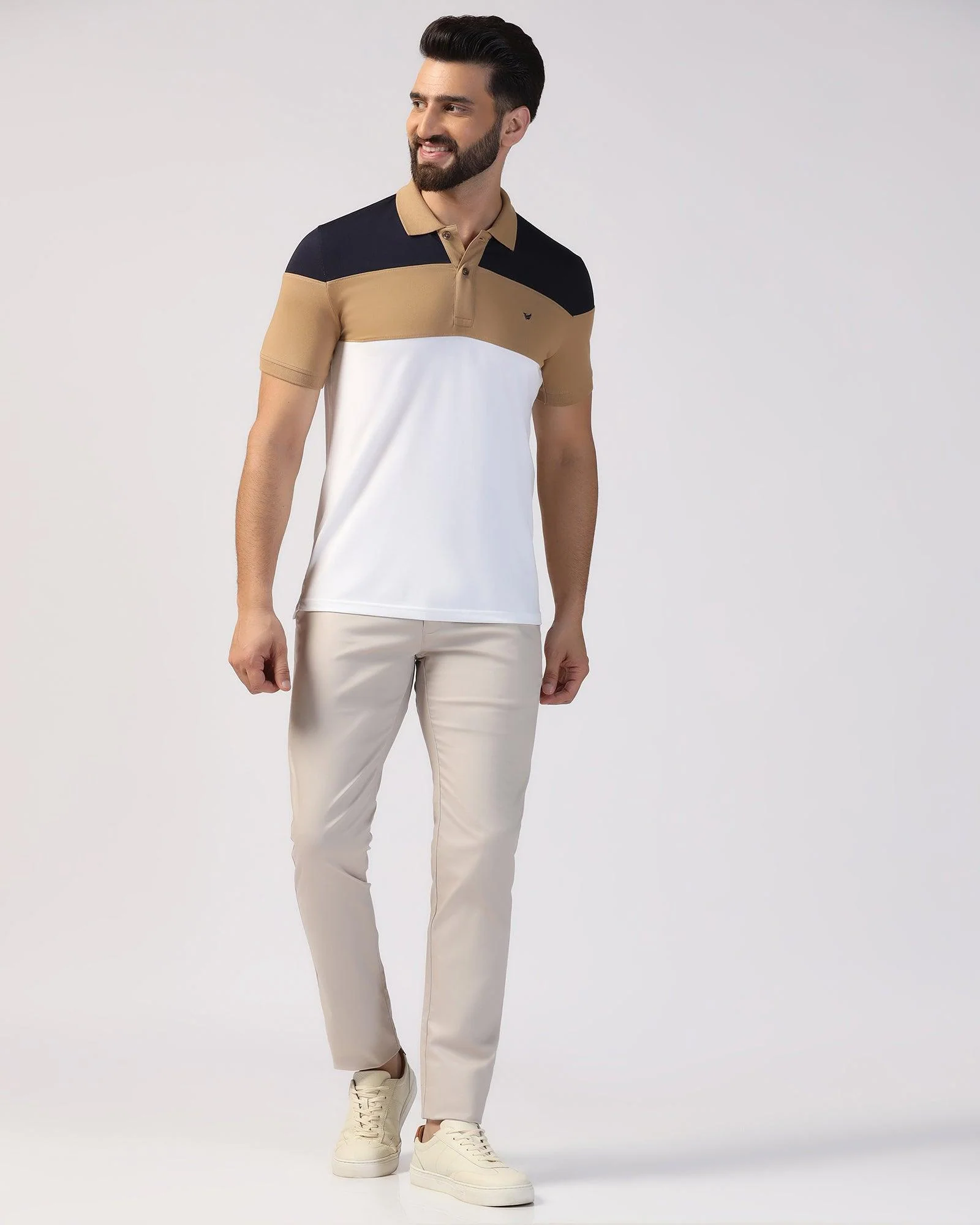 Polo White Solid T-Shirt - Asahi - Image 3
