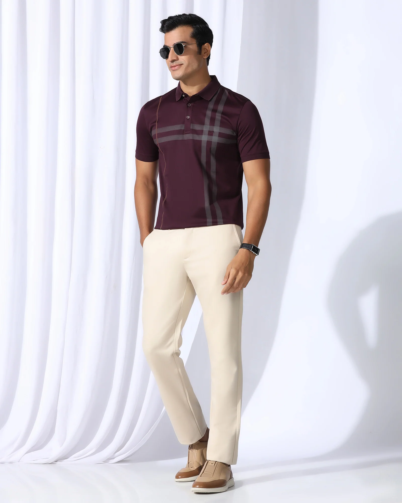 Polo Wine Printed T-Shirt - Saddy - Image 8