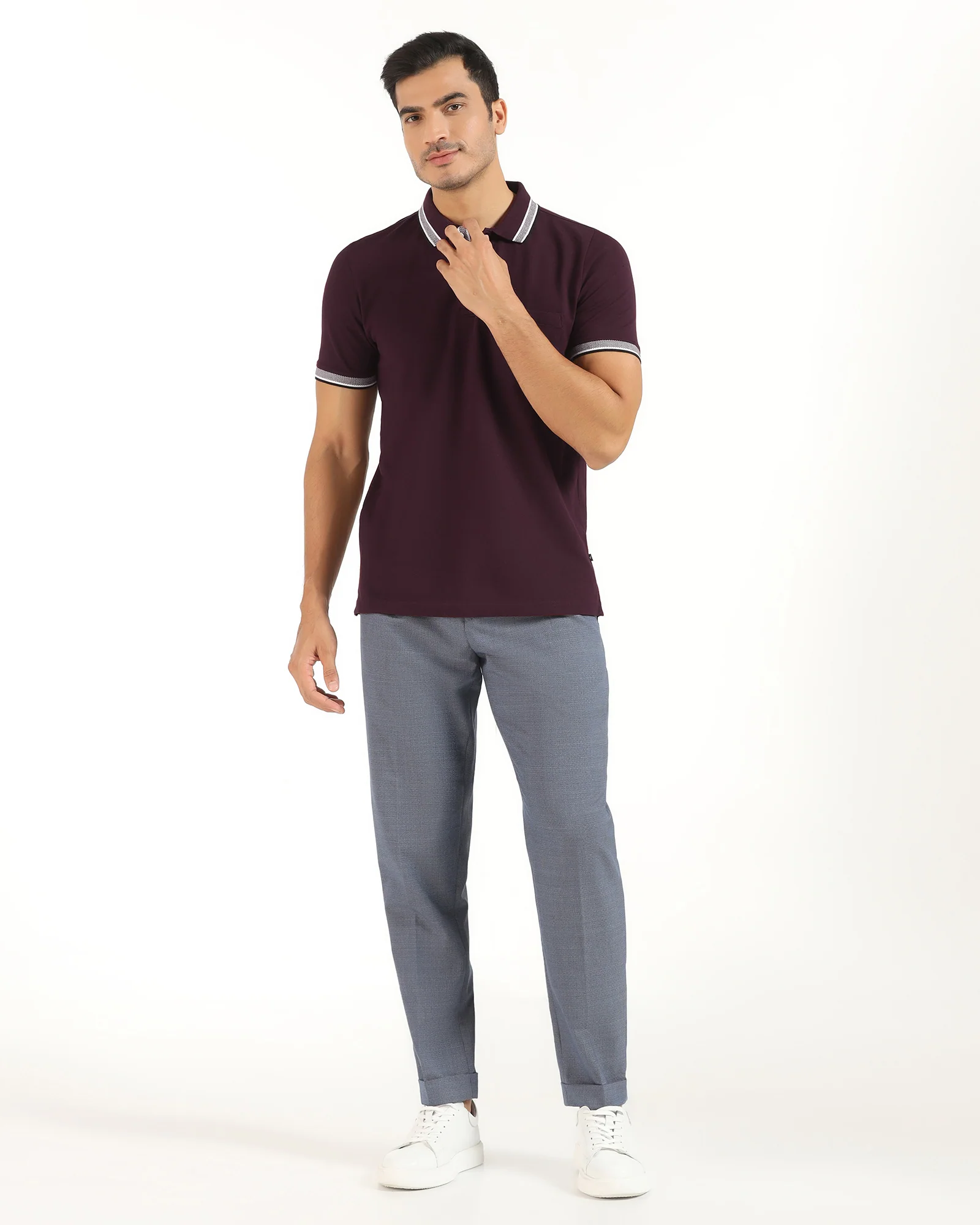 Polo Wine Solid T-Shirt - Taurus - Image 3