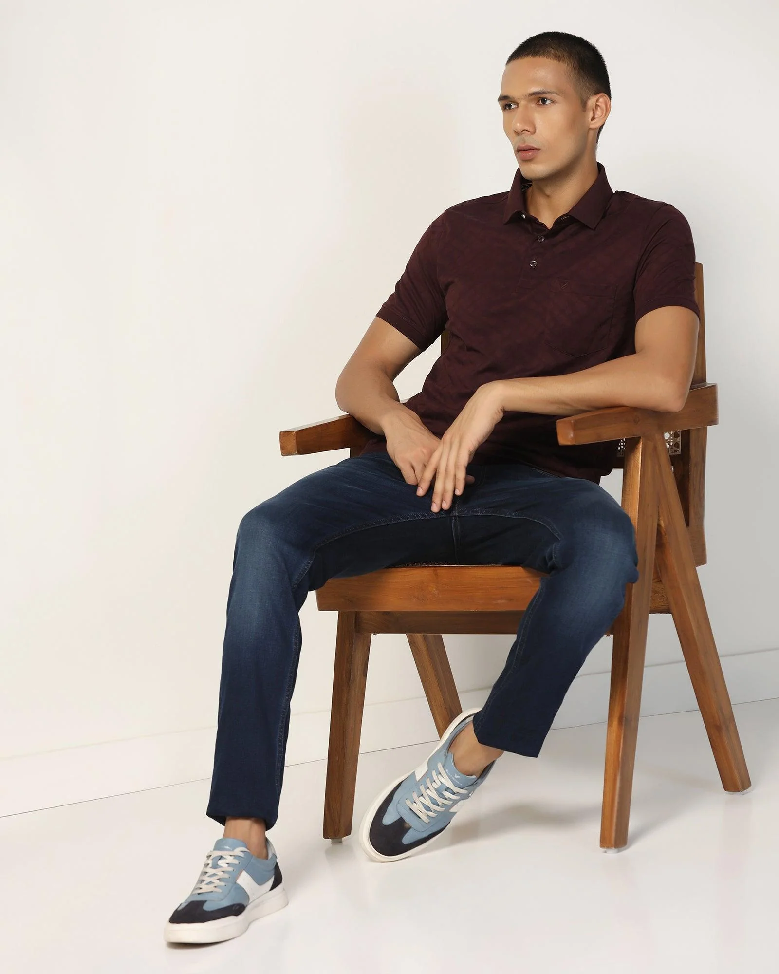 Polo Wine Structure T-Shirt - Hydra - Image 8
