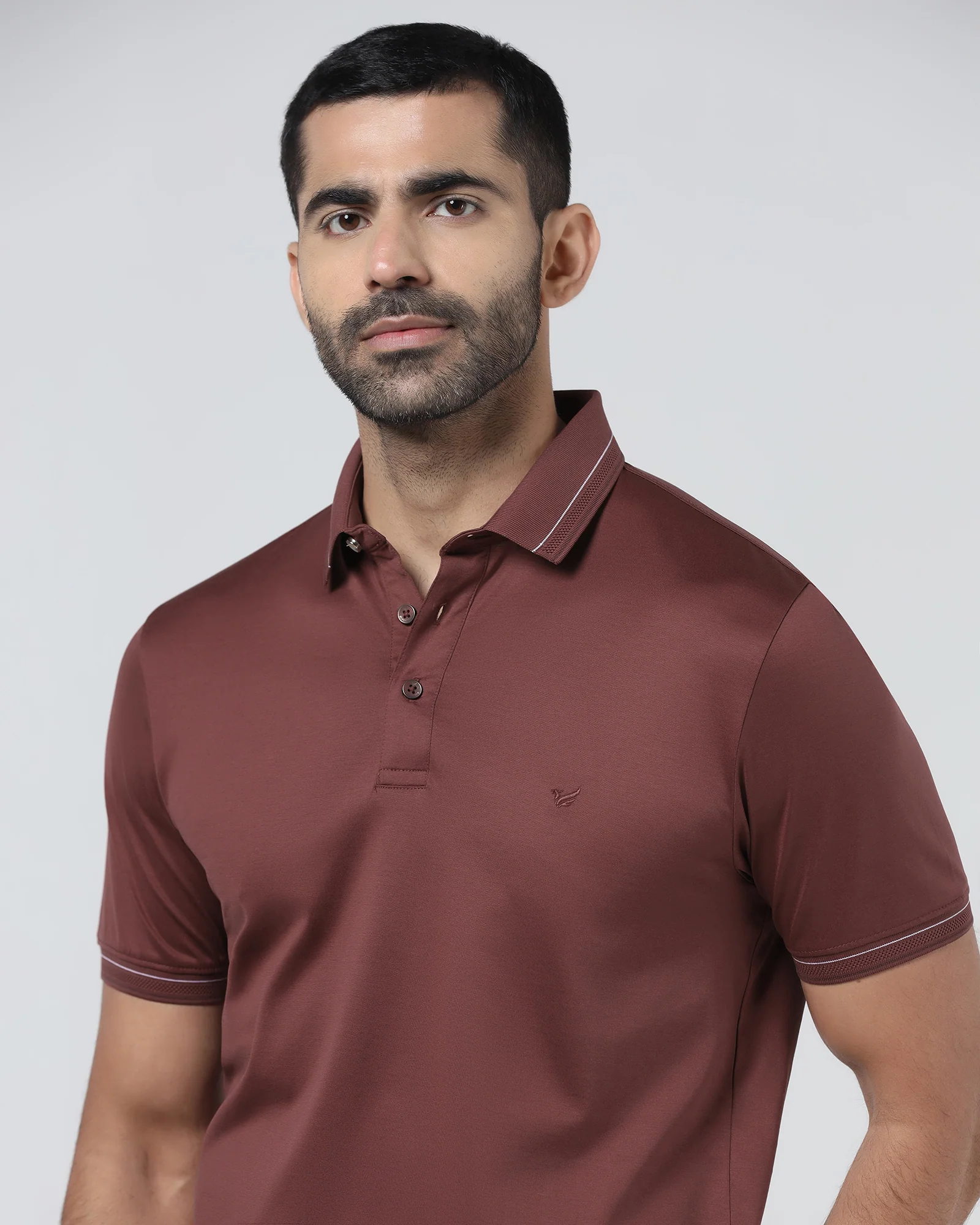 Port Wine Solid Polo - Ram - Image 4