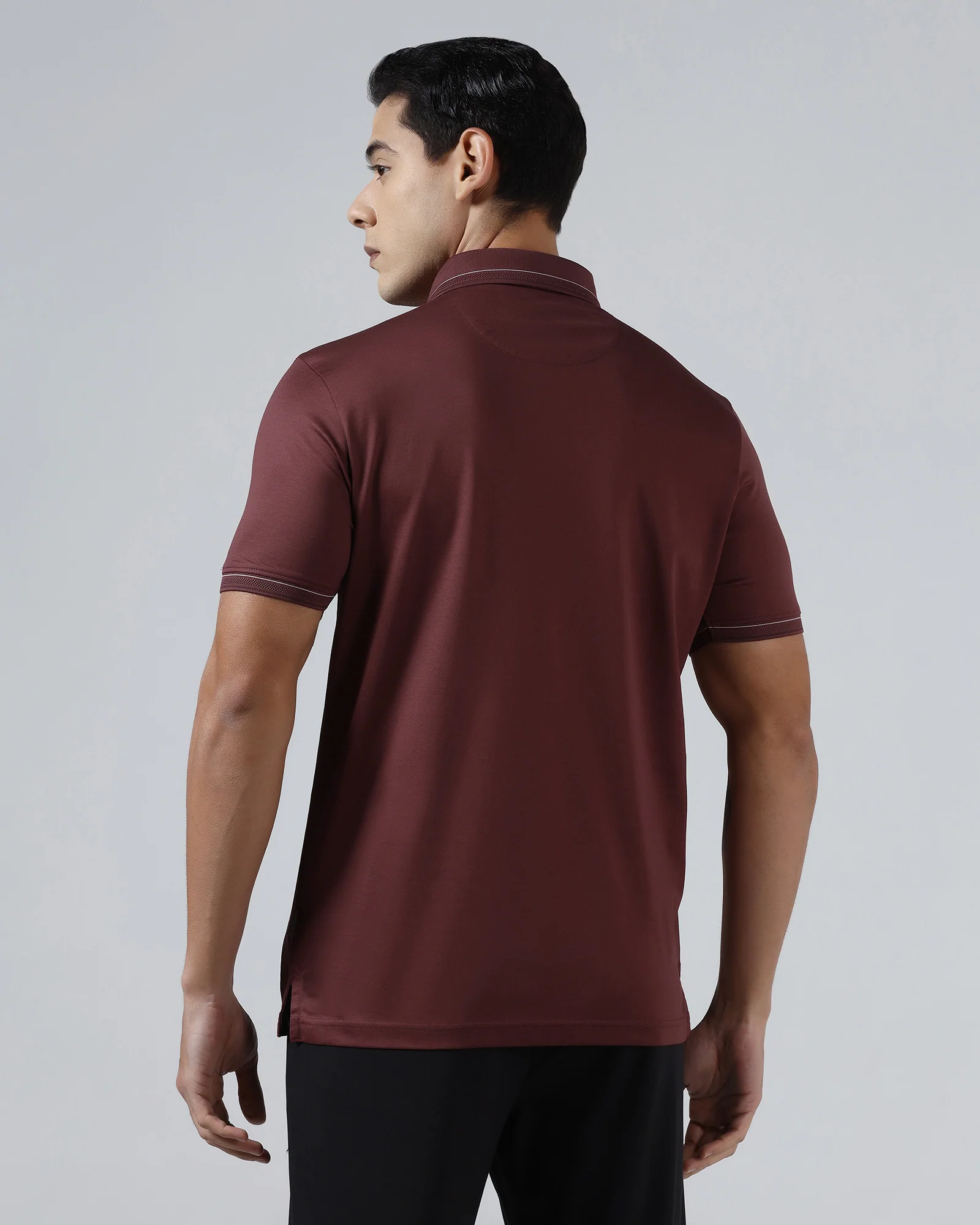 Port Wine Solid Polo - Ram - Image 2
