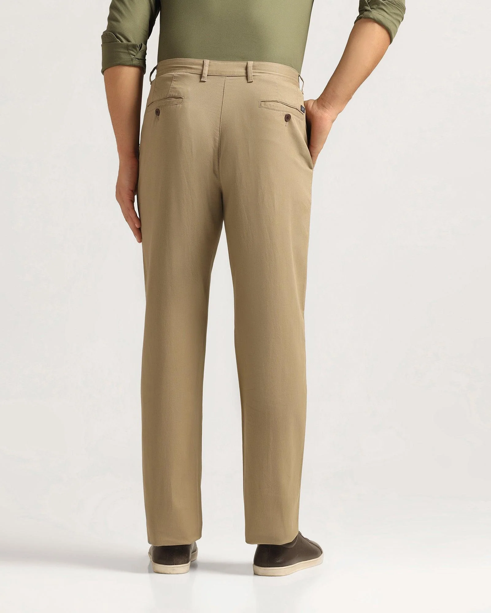 Straight B-90 Casual Khaki Solid Khakis - Kris - Image 2
