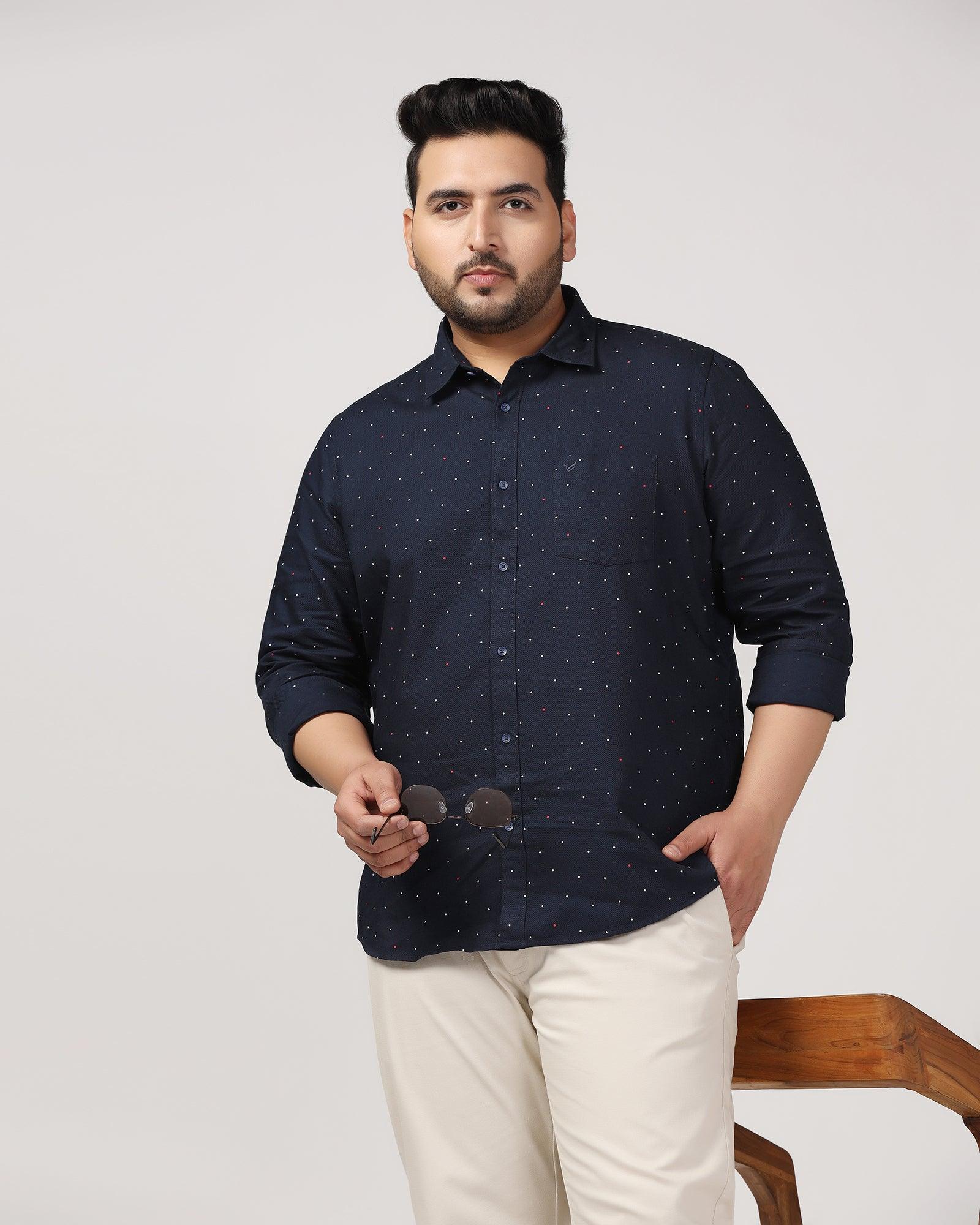 Casual Navy Printed Shirt - Cato - Image 11