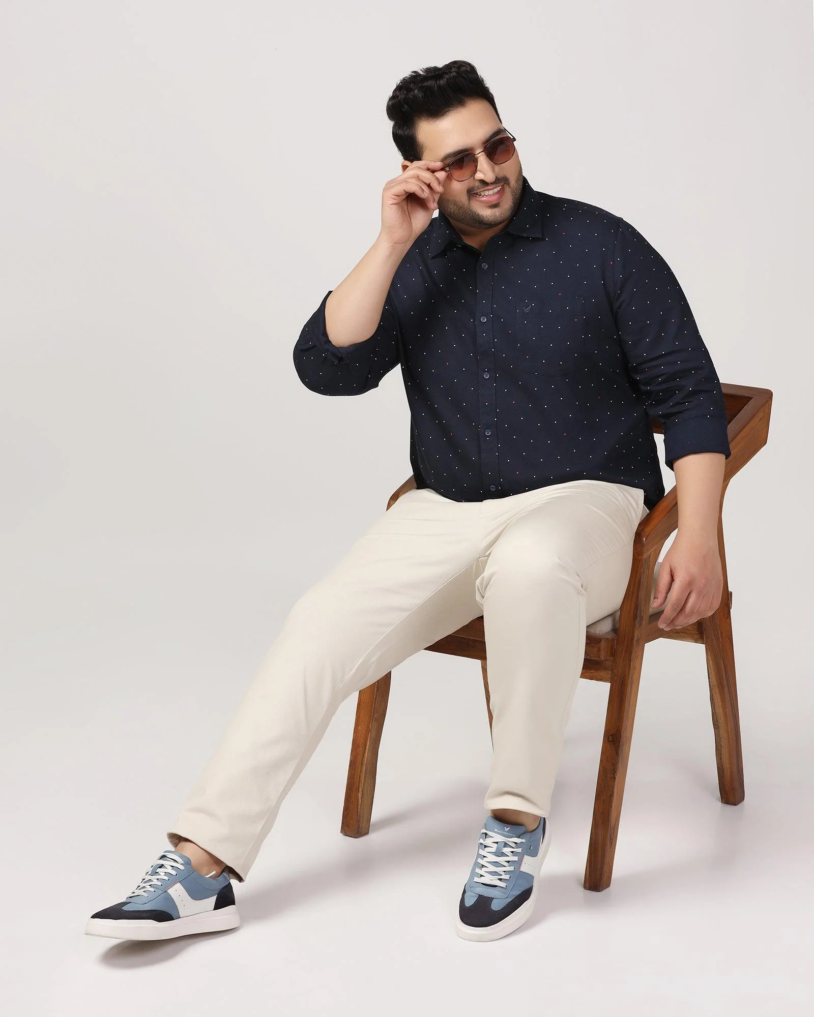 Casual Navy Printed Shirt - Cato - Image 12